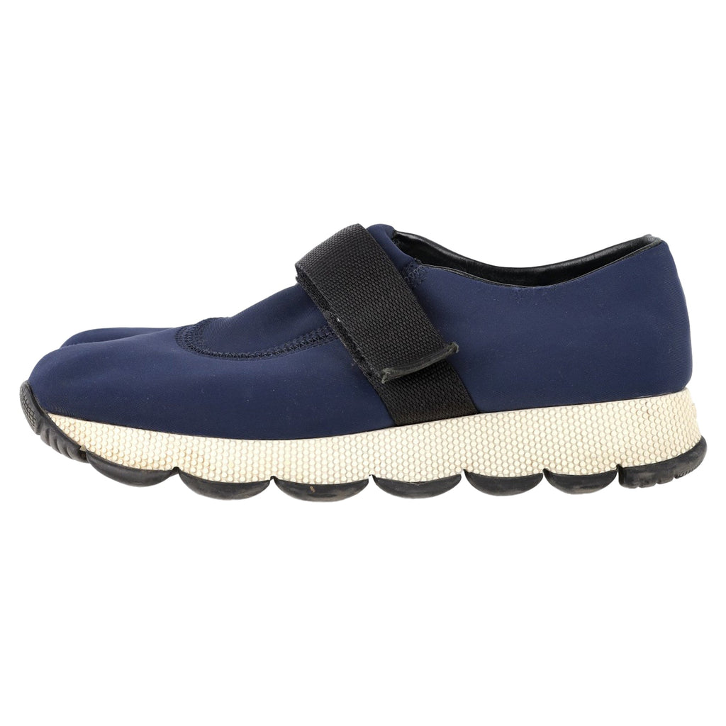 Women's Prada Slip On Sneakers in Navy Blue Nylon