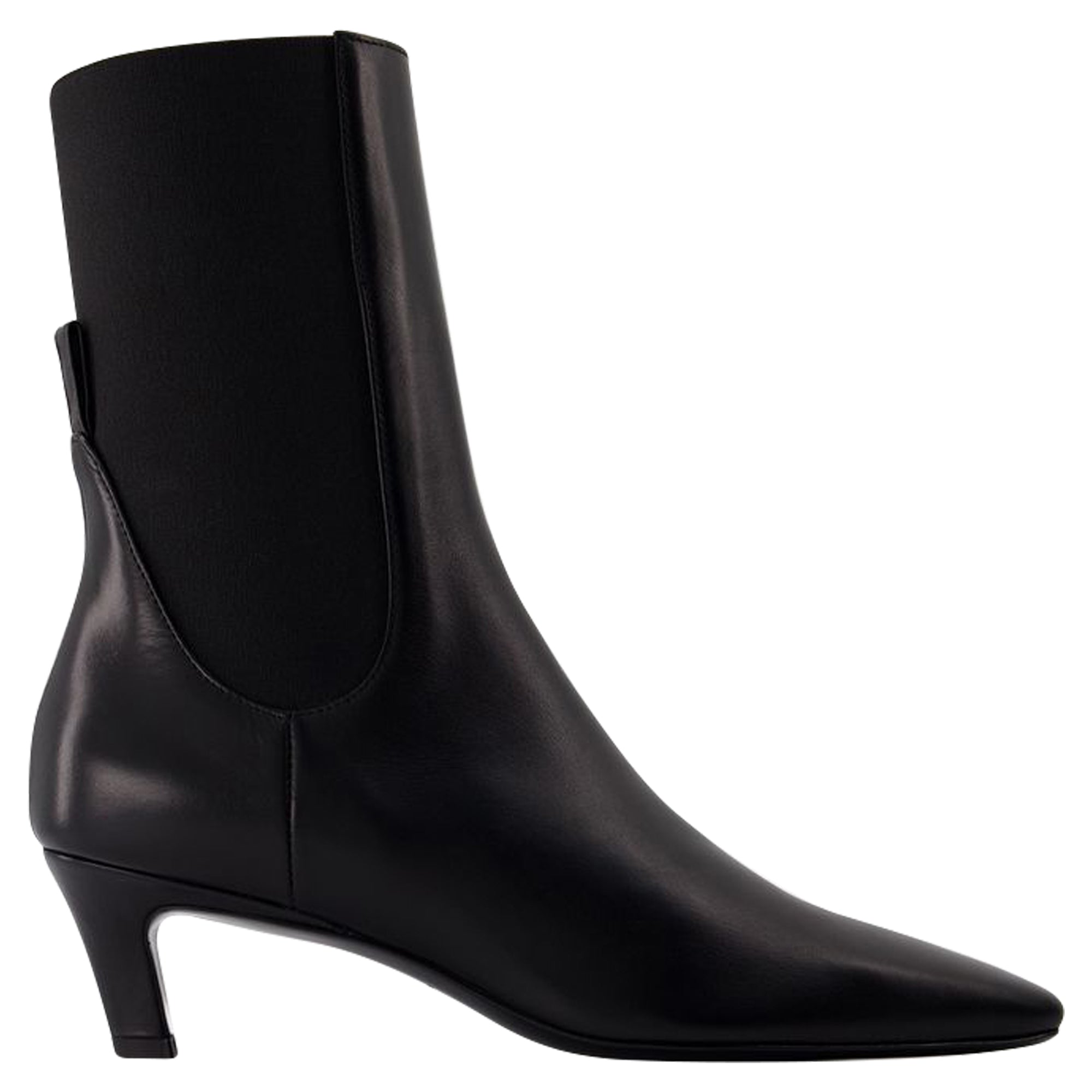 The Mid Heel Boots - TOTEME - Leather - Black