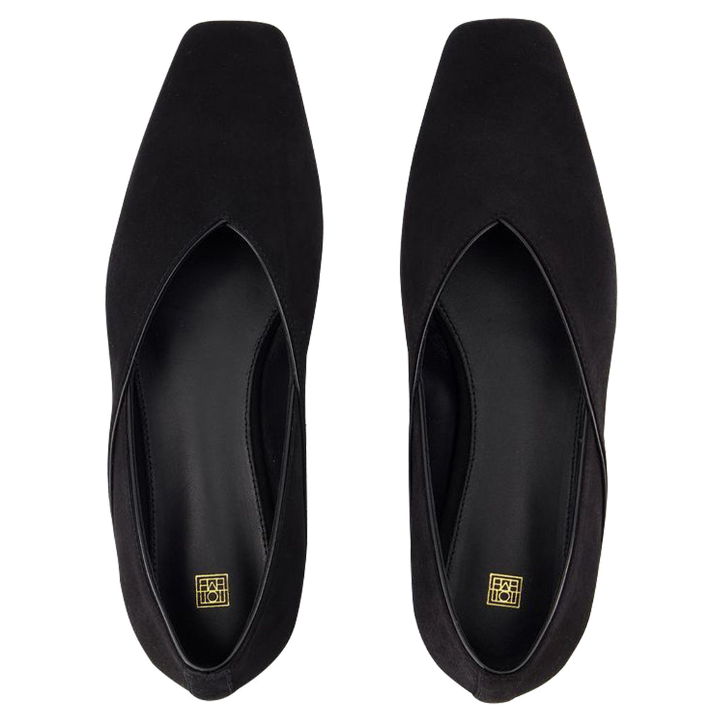 The Everyday Flat Ballerinas - TOTEME - Suede - Black