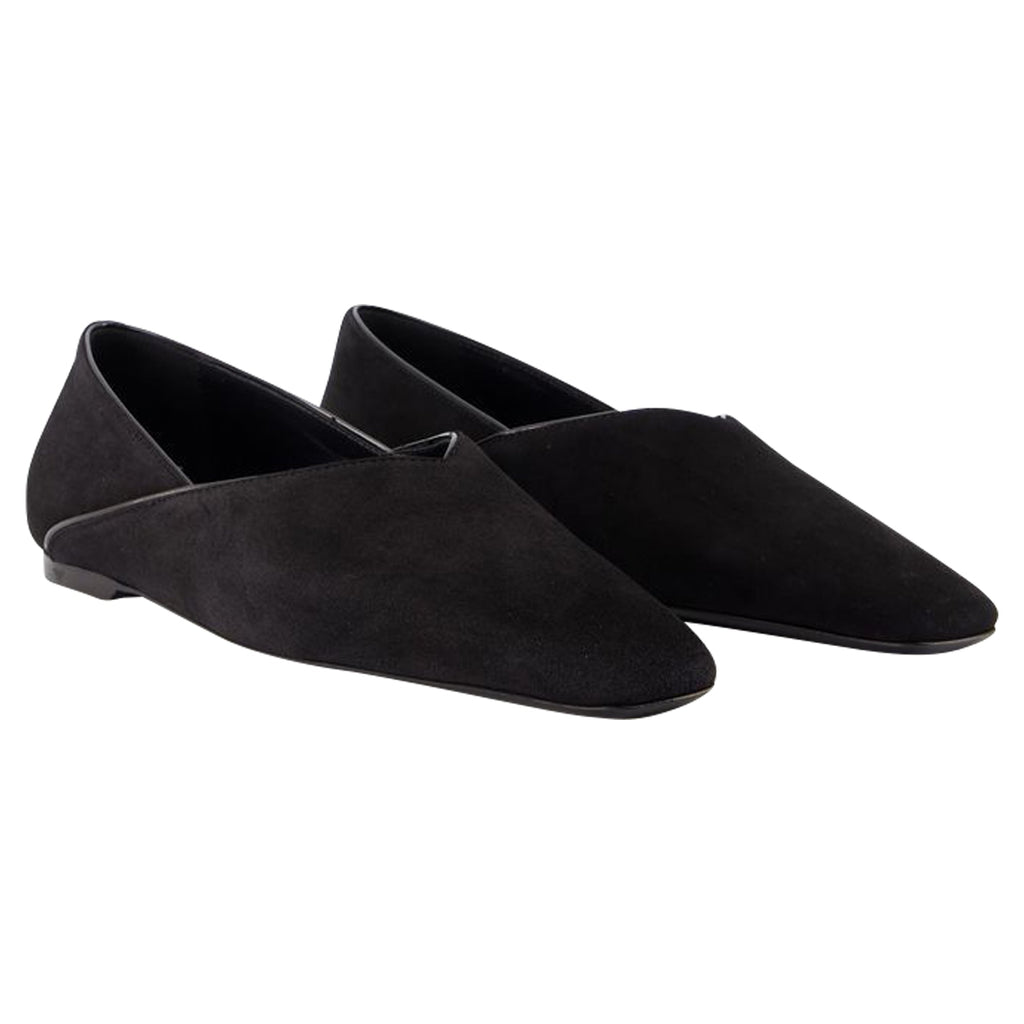 The Everyday Flat Ballerinas - TOTEME - Suede - Black