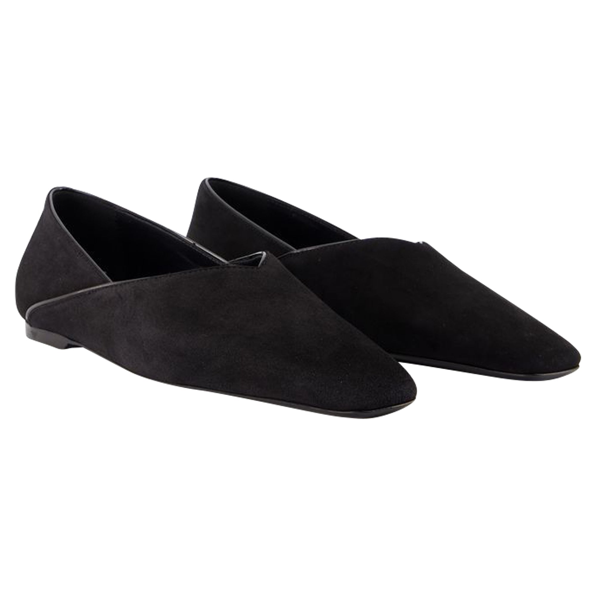 The Everyday Flat Ballerinas - TOTEME - Suede - Black