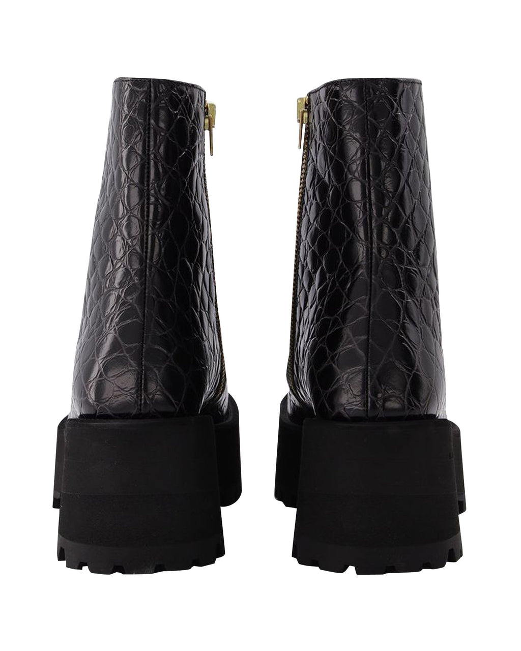 Zip Booties in Black Leather