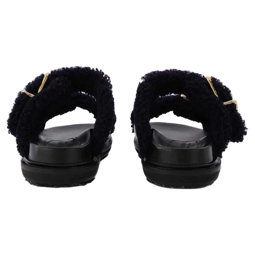 Fussbett Slides in Black Leather