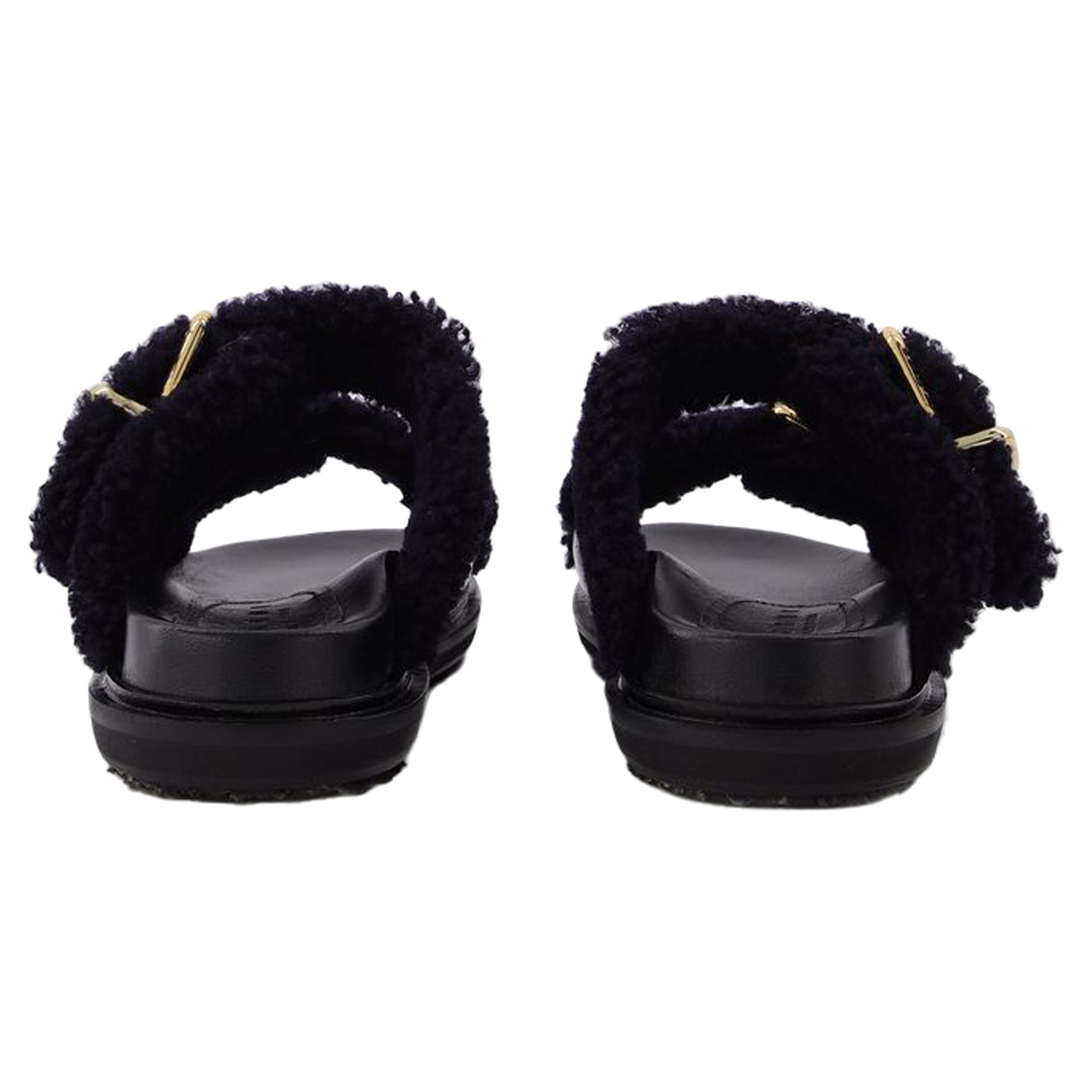 Fussbett Slides in Black Leather