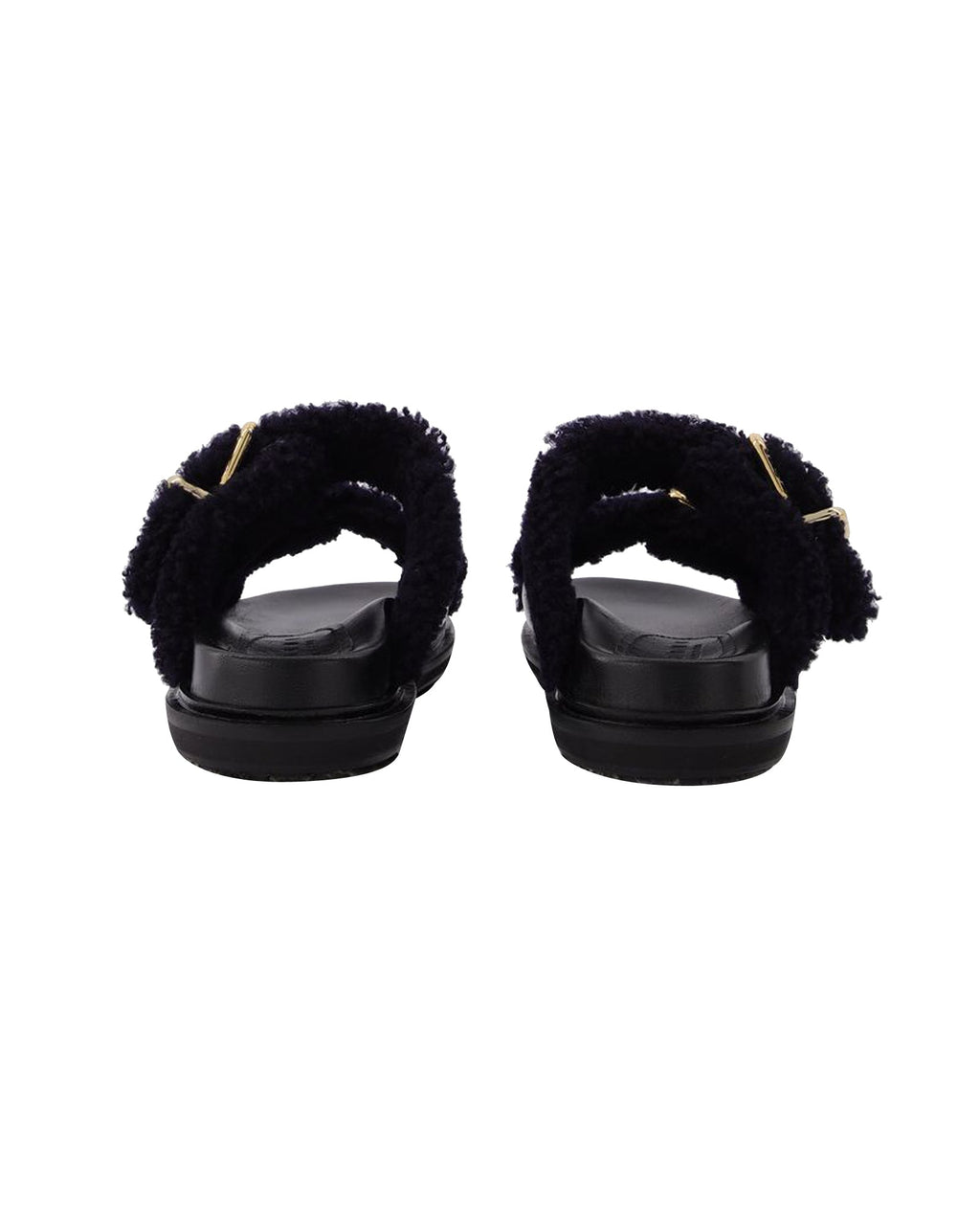 Fussbett Slides in Black Leather