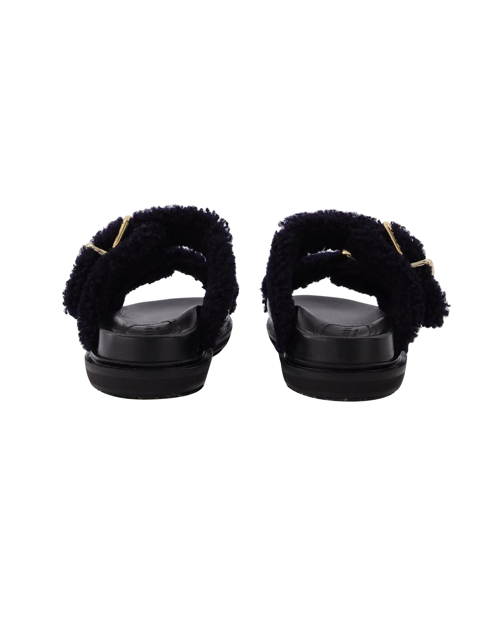 Fussbett Slides in Black Leather