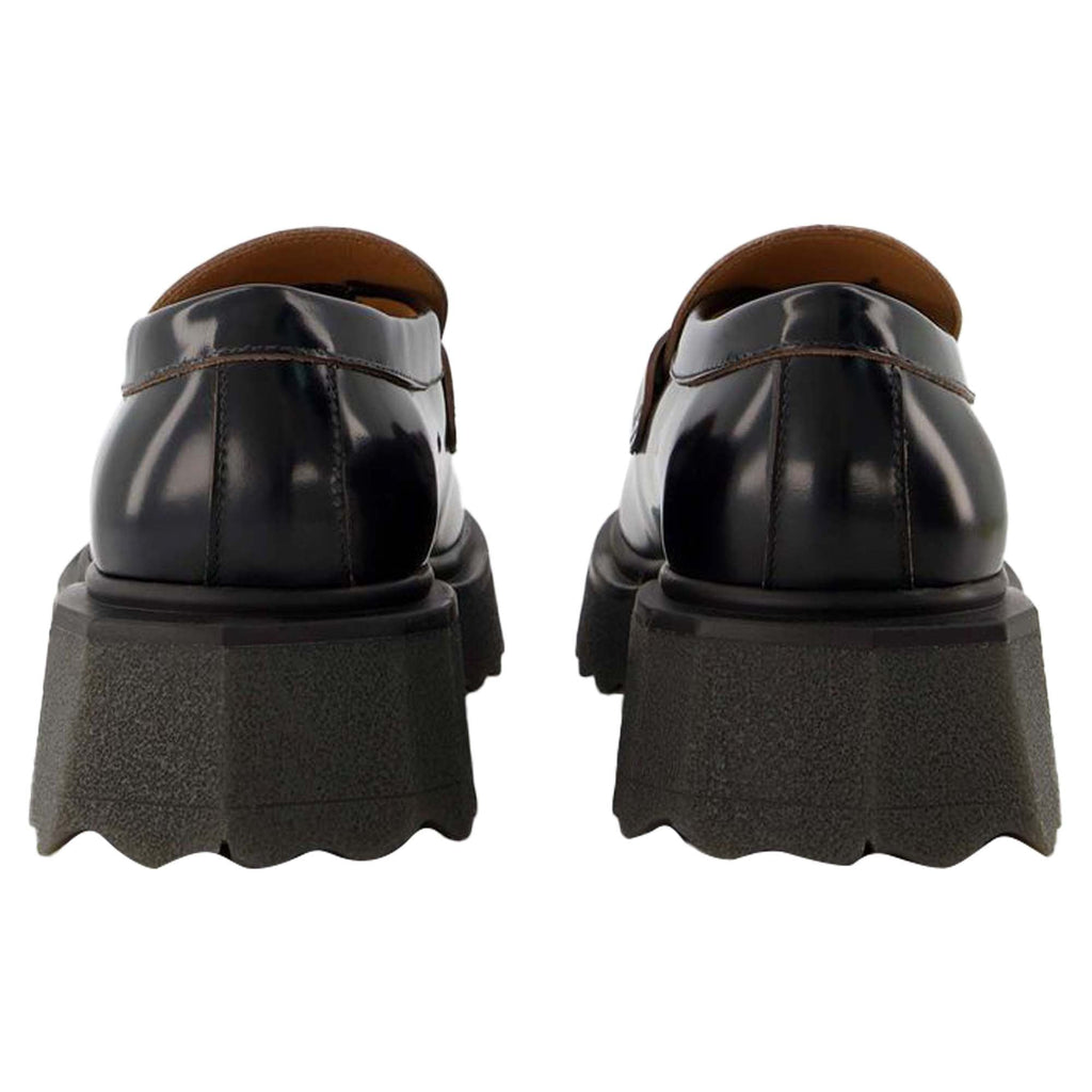 Sponge Loafer Ankle Boots - Off White - Black/Militaire - Leather