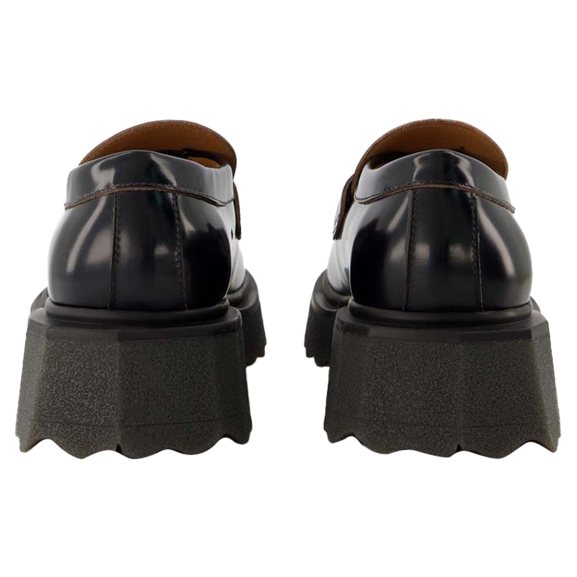 Sponge Loafer Ankle Boots - Off White - Black/Militaire - Leather