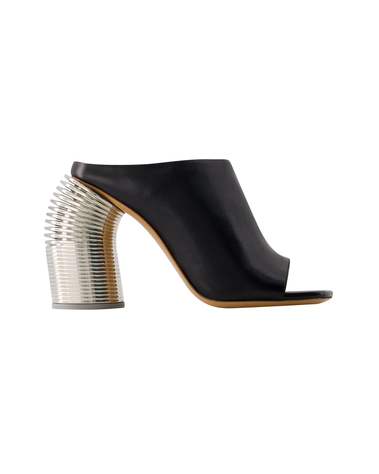 Silver Spring Mules - Off White - Leather - Black/Silver