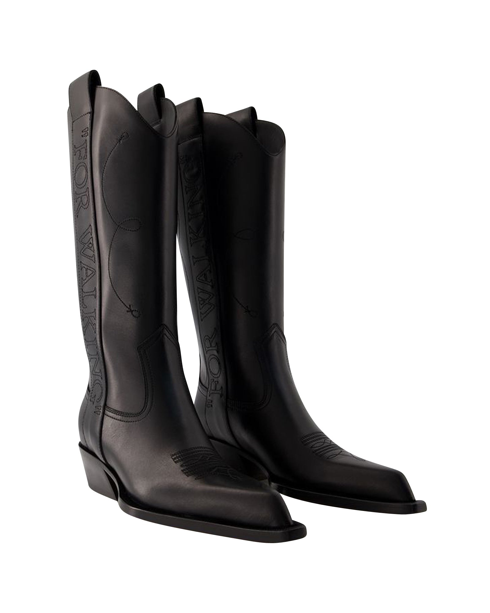 For Walking Boots - Off White - Leather - Black