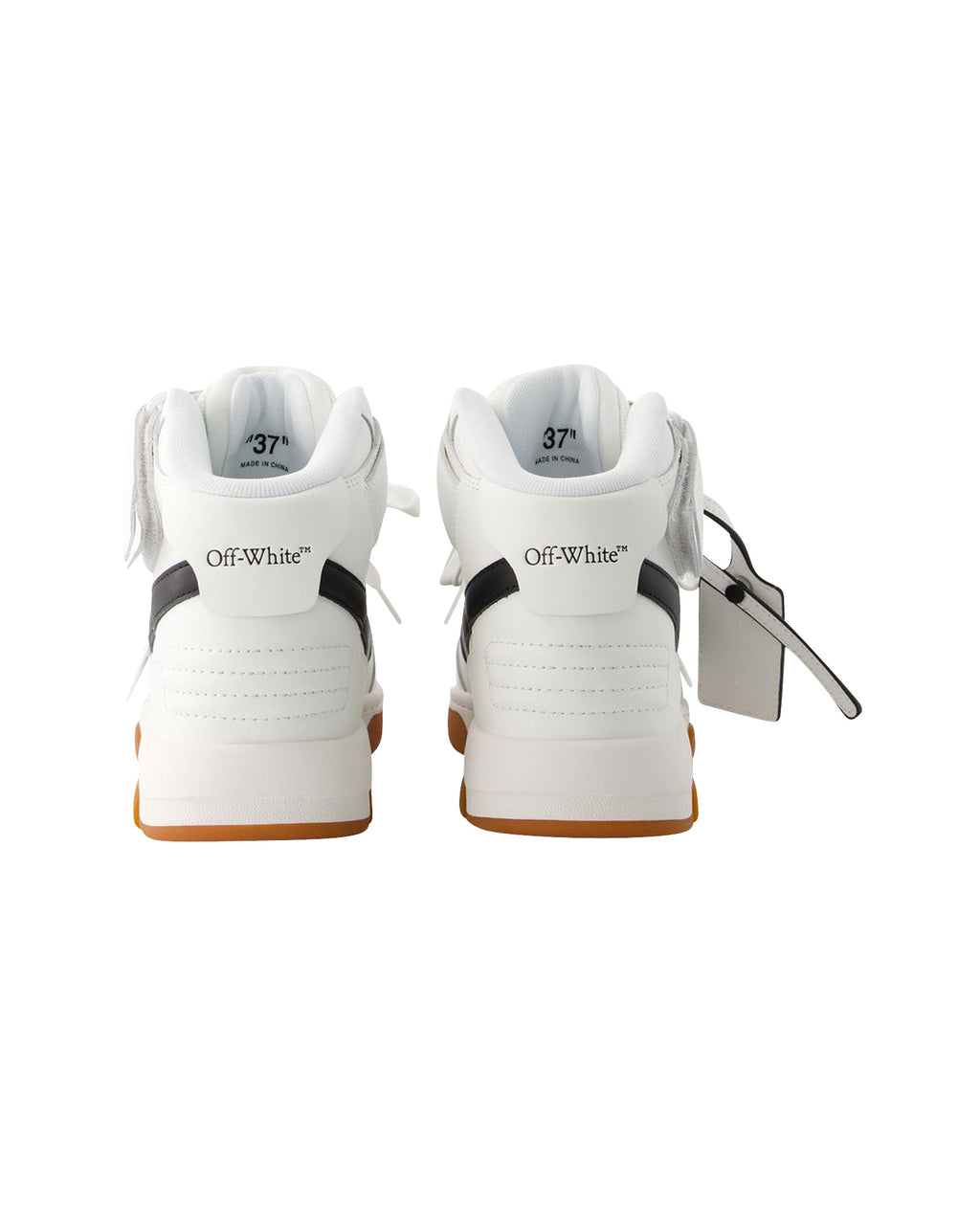 Out Of Office Mid Top Sneakers - Off White - Leather - White/Black