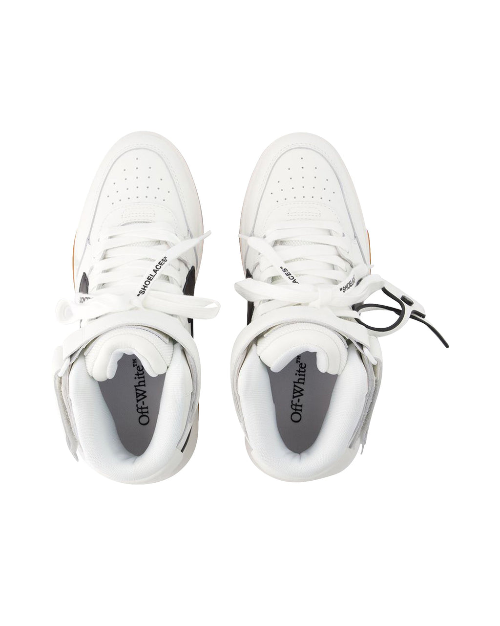 Out Of Office Mid Top Sneakers - Off White - Leather - White/Black