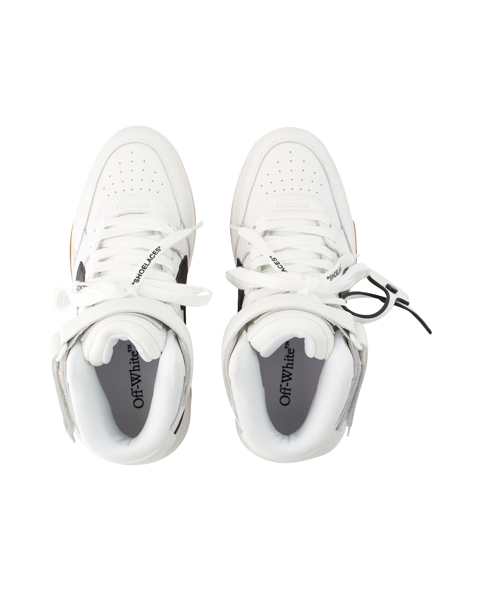 Out Of Office Mid Top Sneakers - Off White - Leather - White/Black