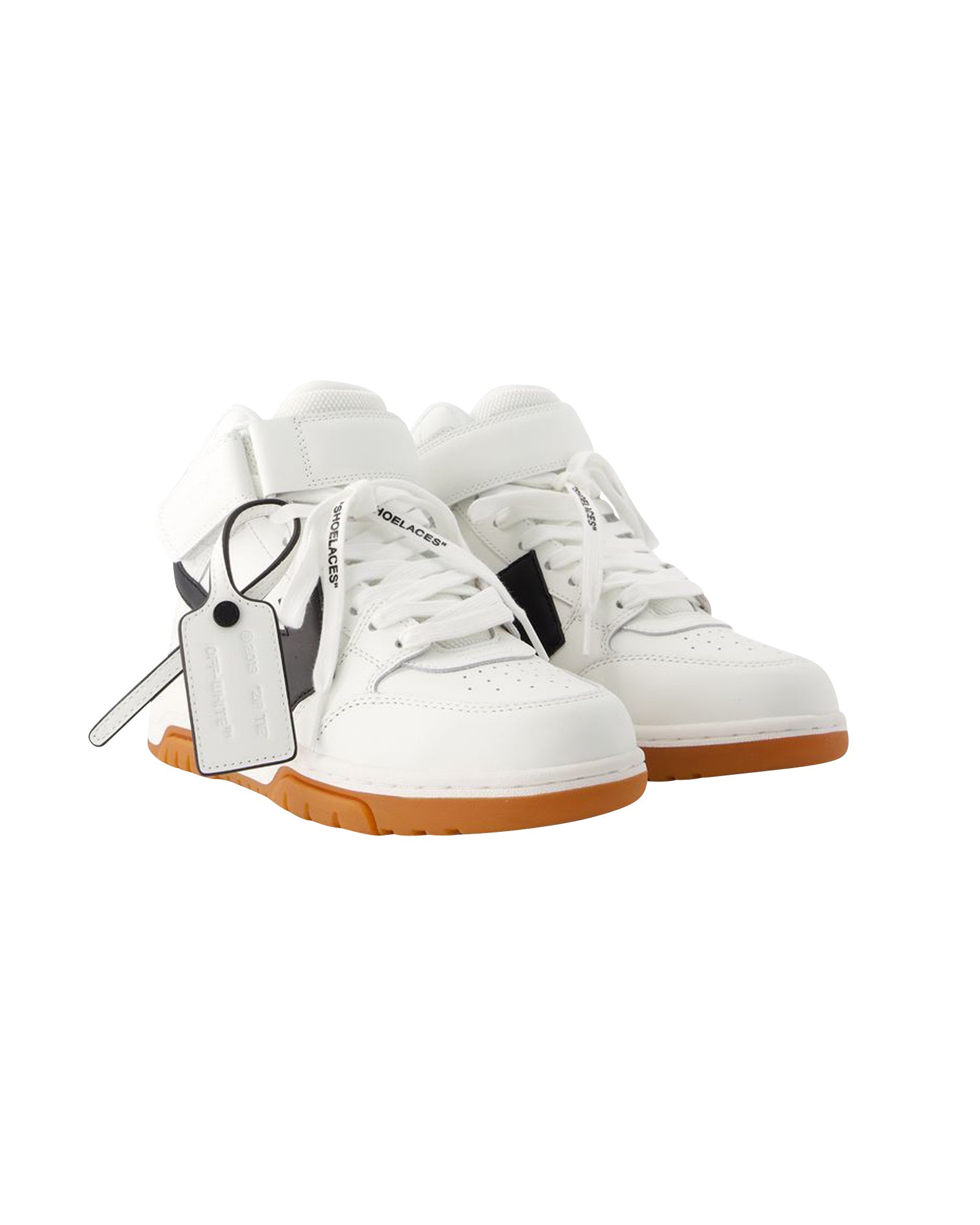 Out Of Office Mid Top Sneakers - Off White - Leather - White/Black