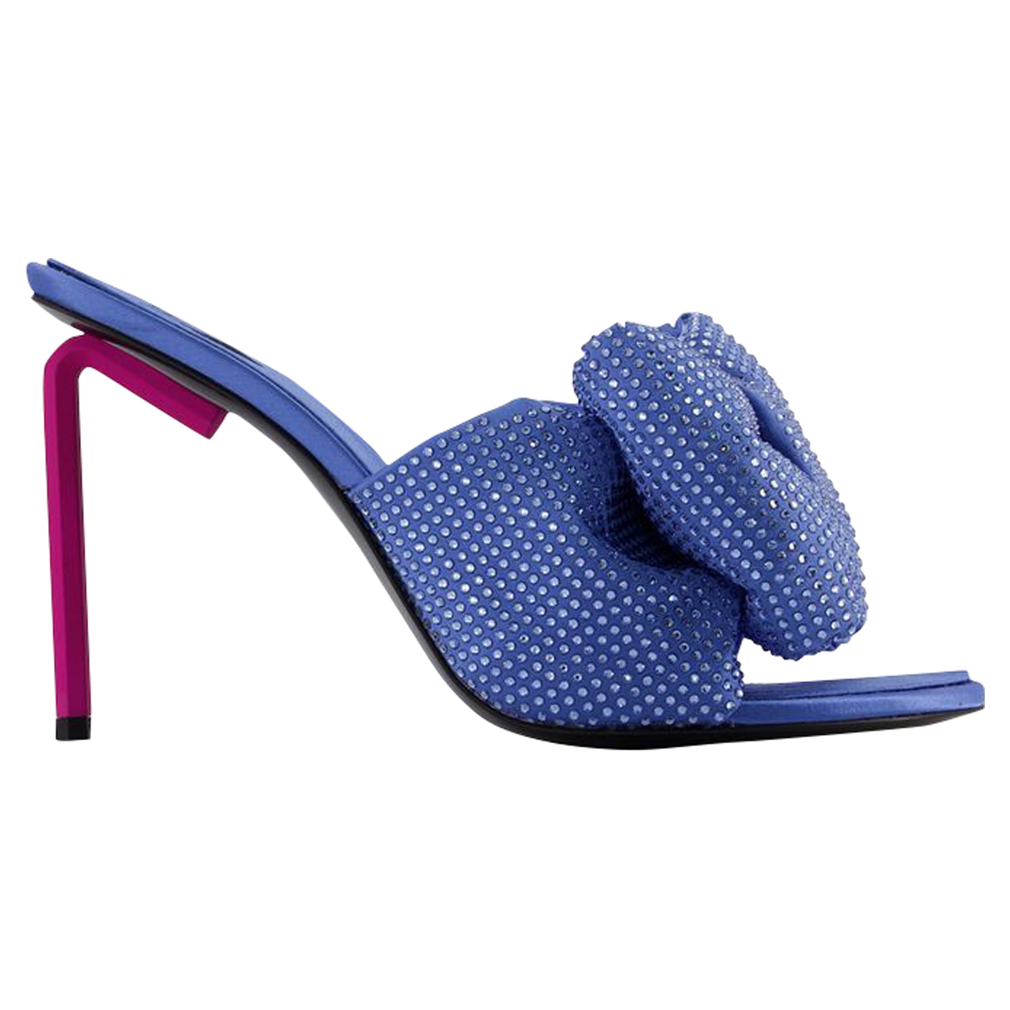 Women's Allen Bow Strass Pop Mules in Blue/Pink
