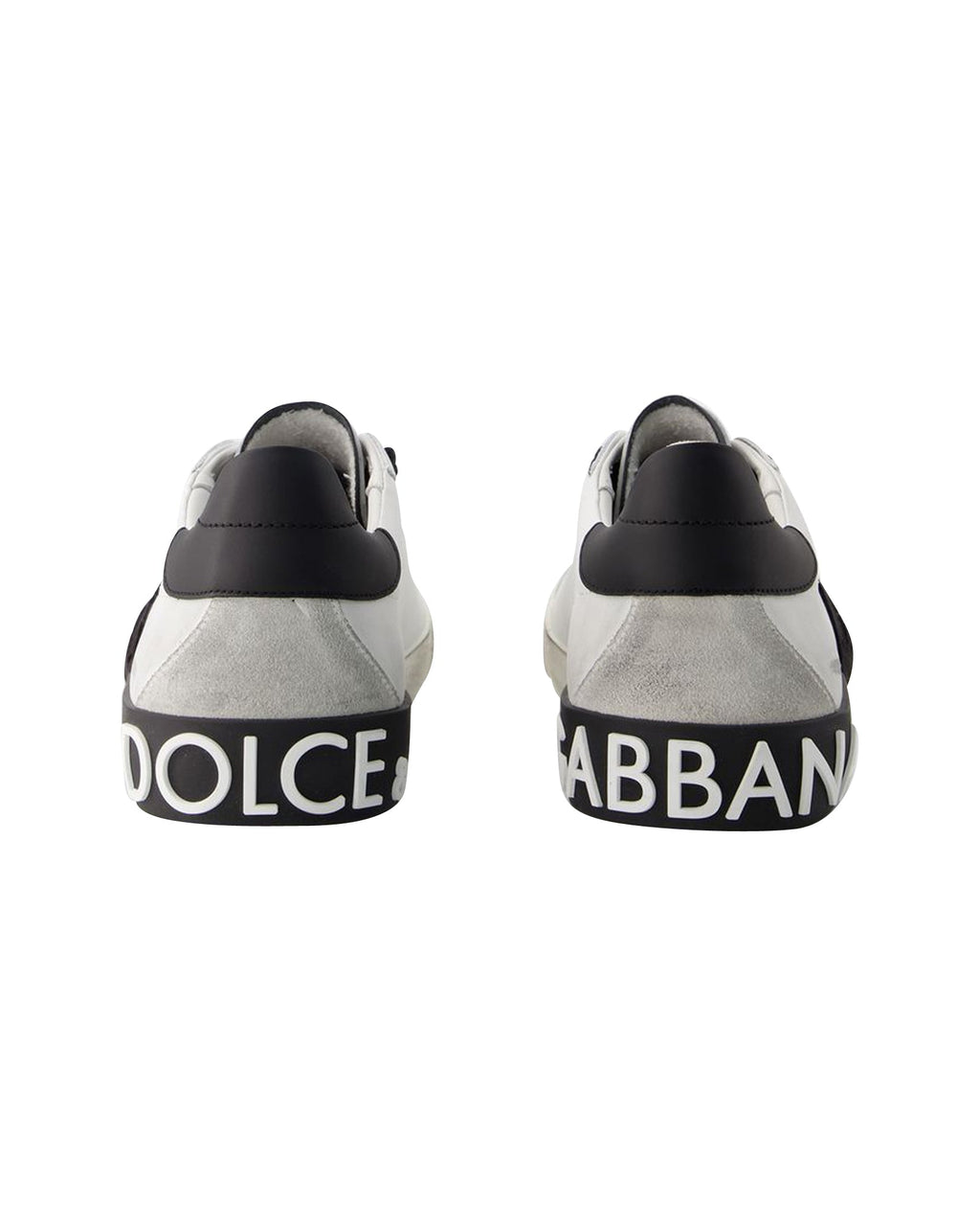Men's Portofino Sneakers  - Dolce&Gabbana - Leather - Black/White