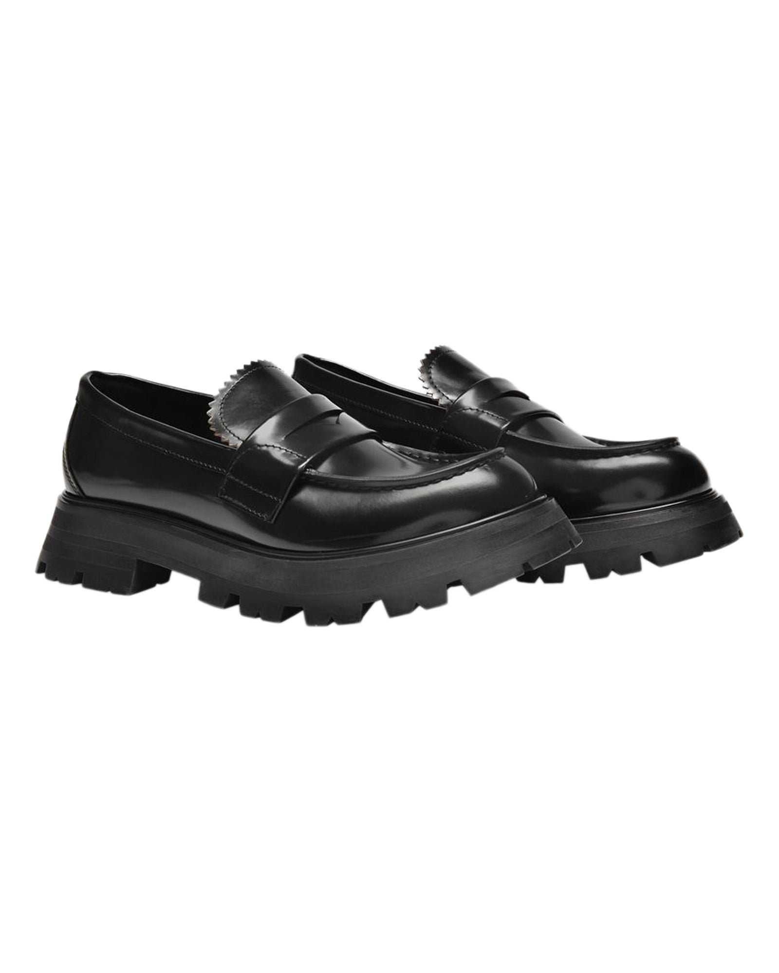 Upper and Ru Loafers in Black Leather