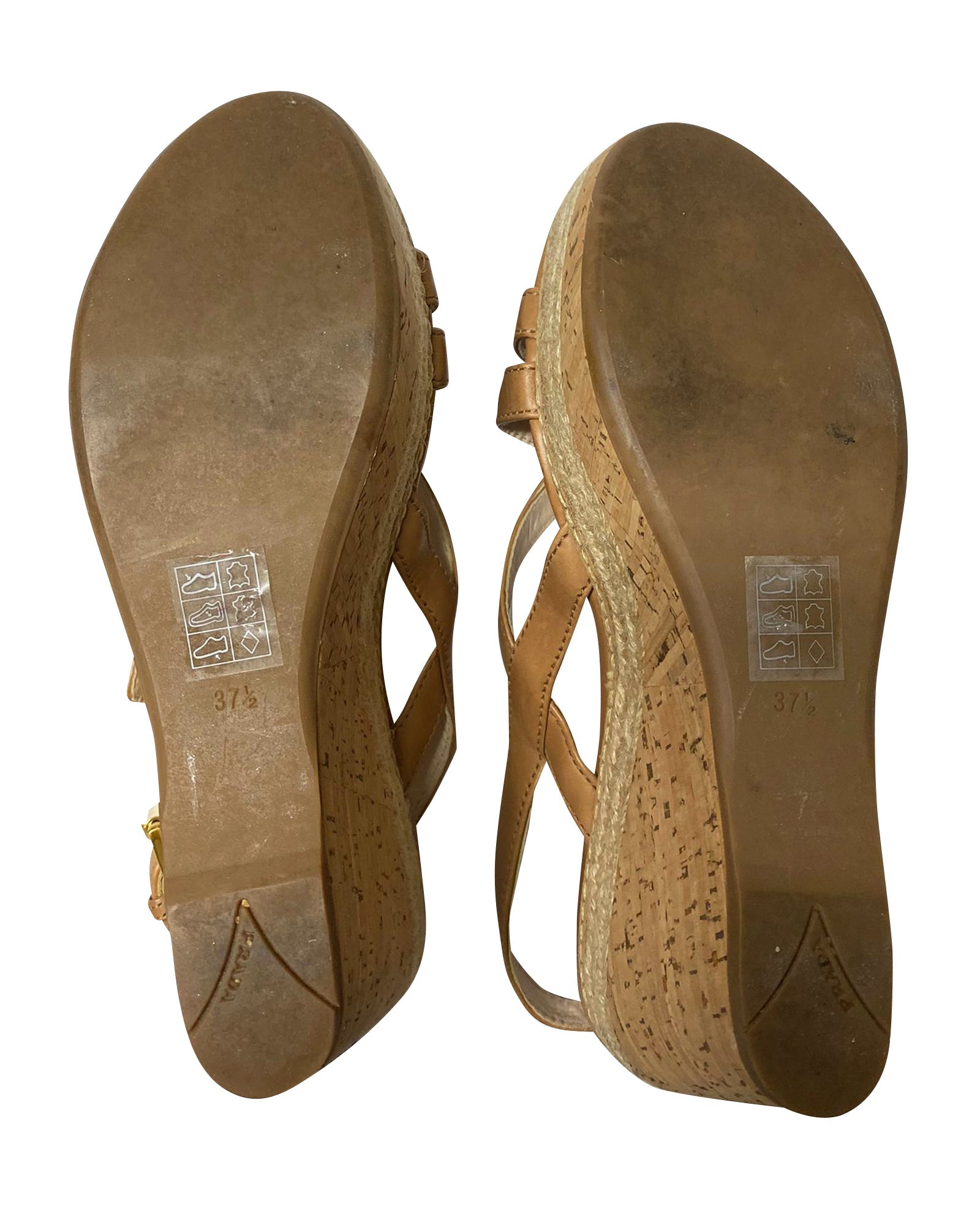 Prada Beige Leather Wedge