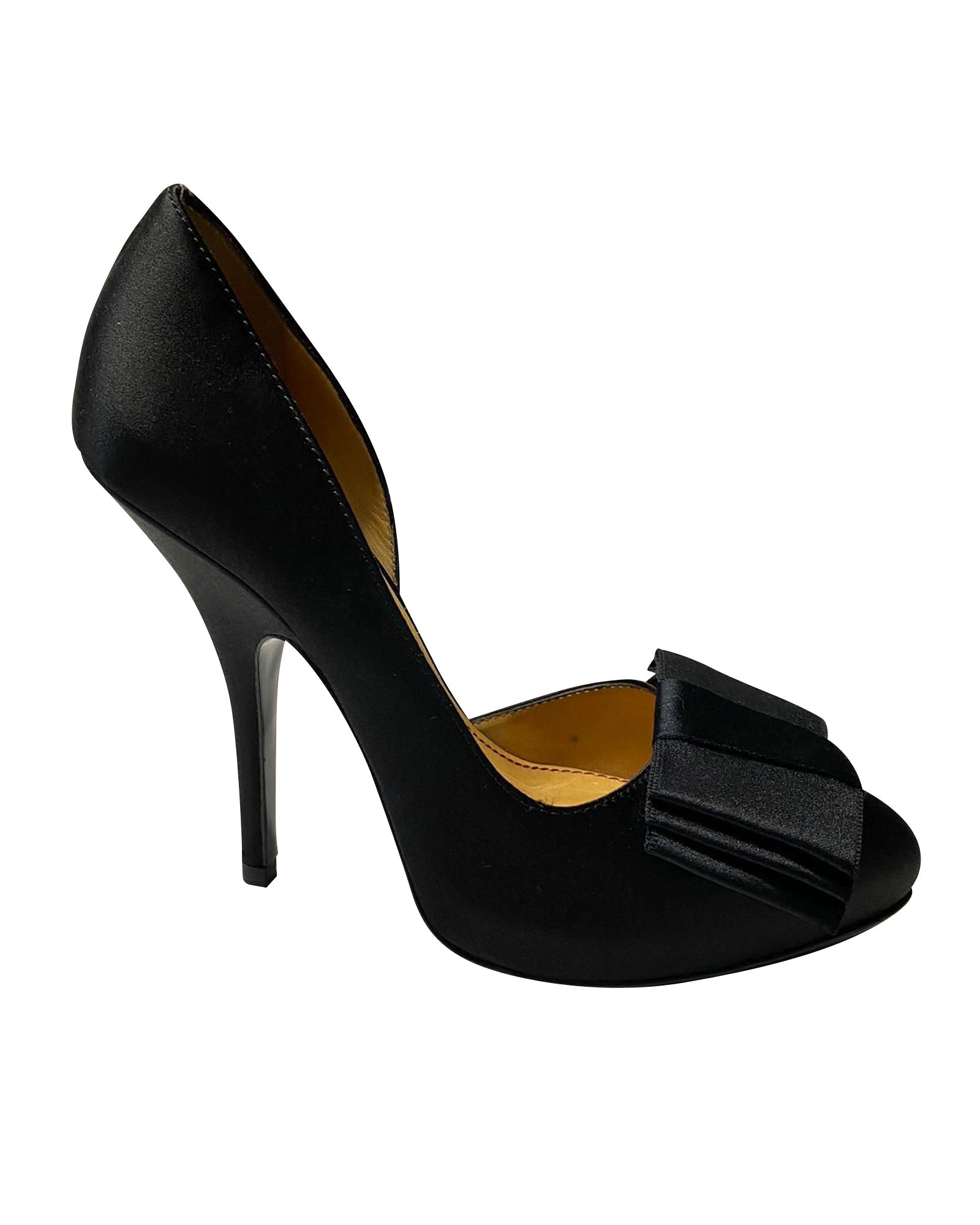 Women's Lanvin Bow Pumps 120 in Black Satin Leather