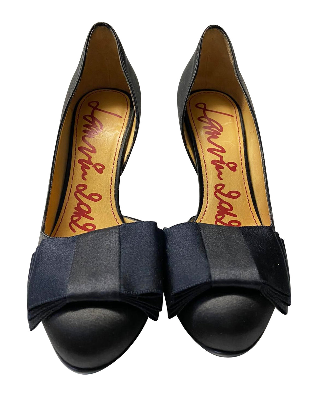 Women's Lanvin Bow Pumps 120 in Black Satin Leather