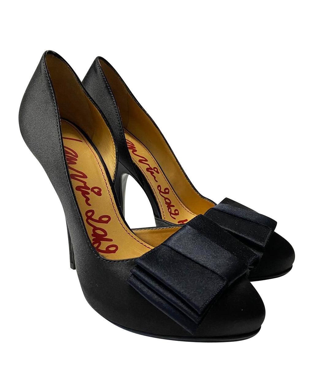 Women's Lanvin Bow Pumps 120 in Black Satin Leather