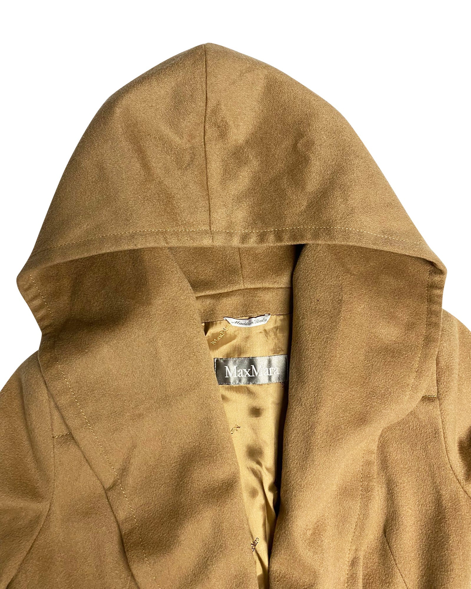 Max Mara Hooded Coat in Brown Cashmere