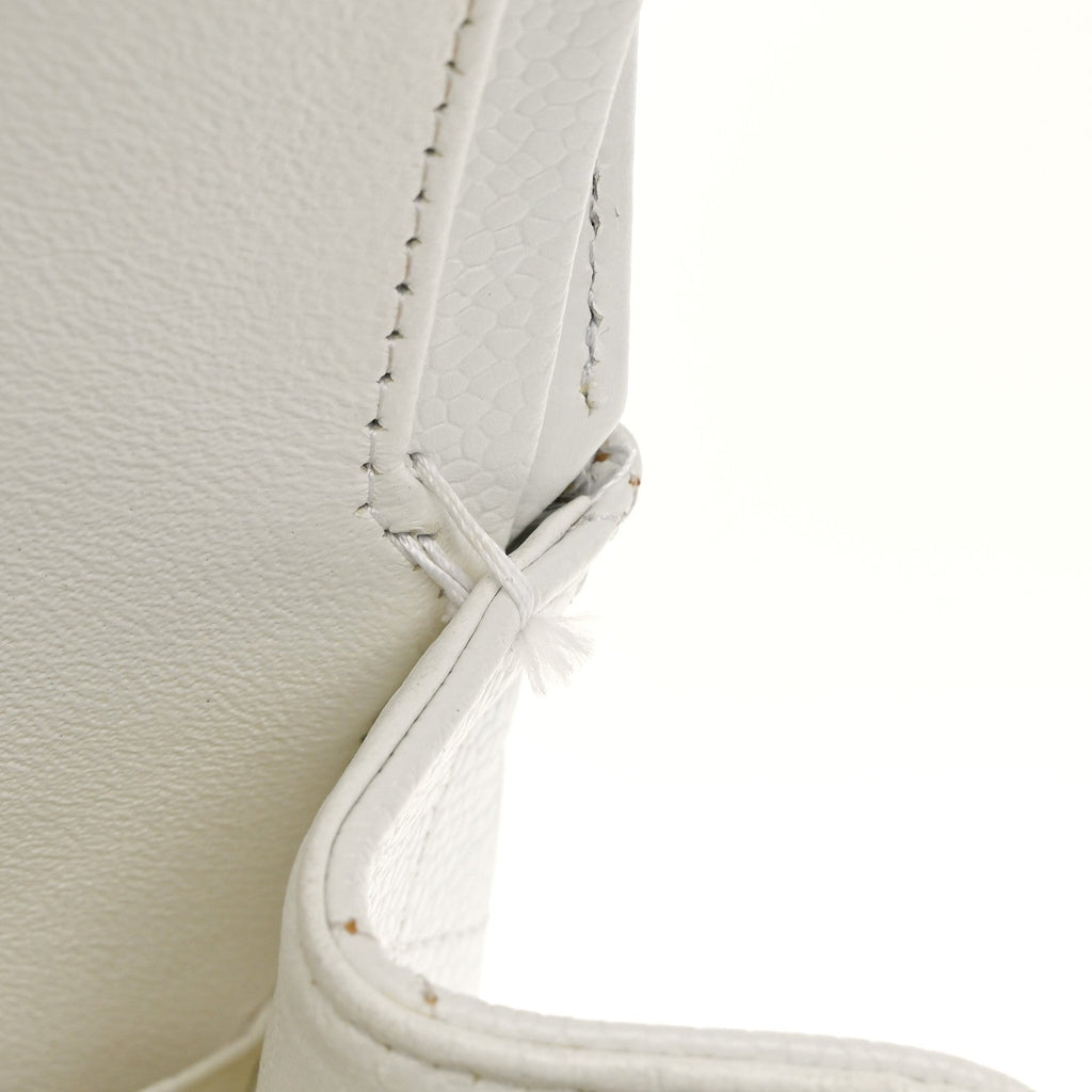 Caviar Quilted Maxi Double Flap White