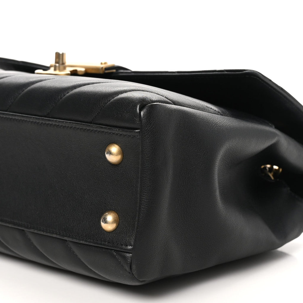 Calfskin Quilted Chevron In The City Bag Black
