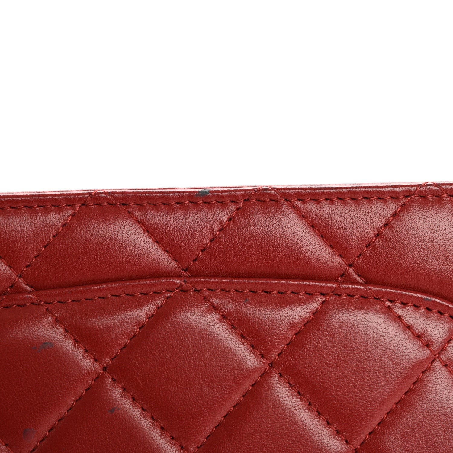 Lambskin Quilted Wallet On Chain WOC Red