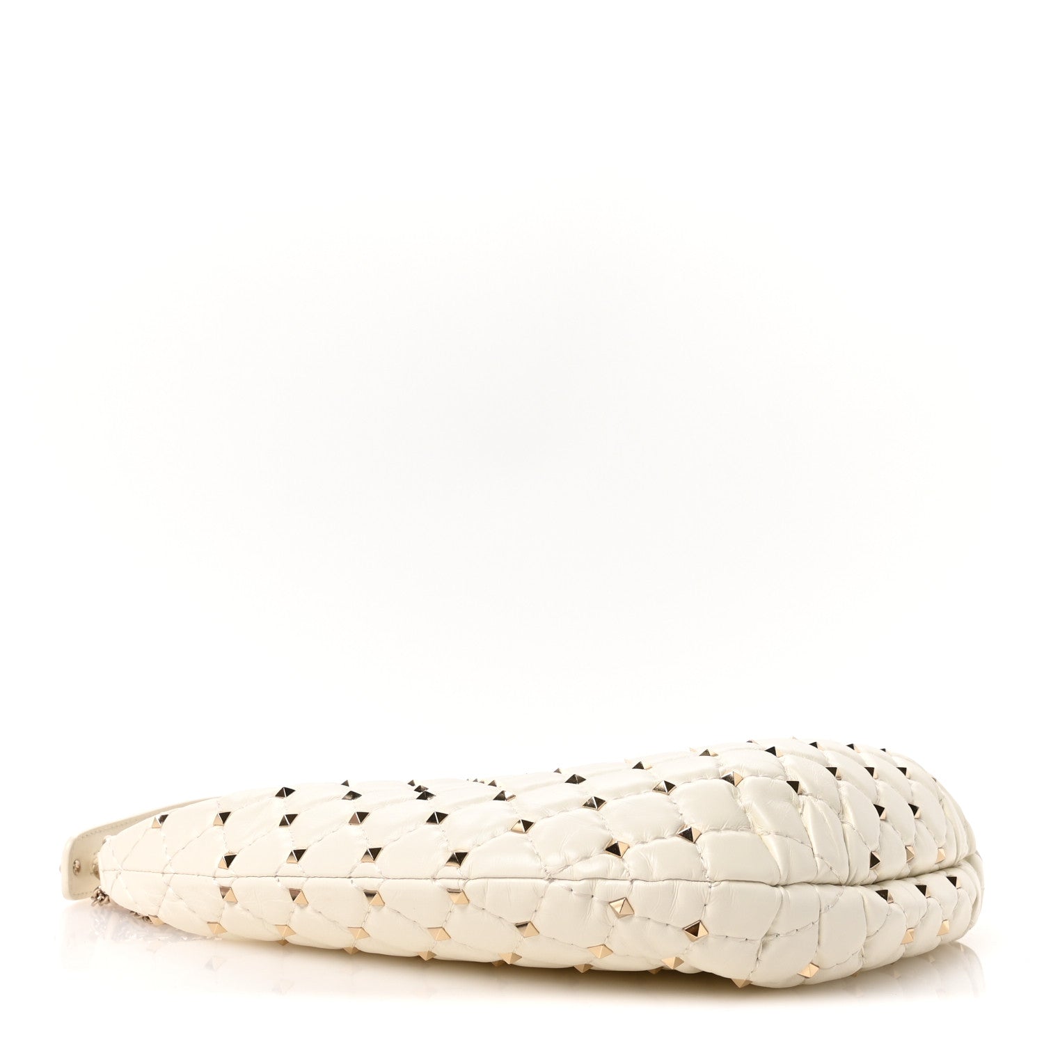 Nappa Small Rockstud Spike Hobo Ivory