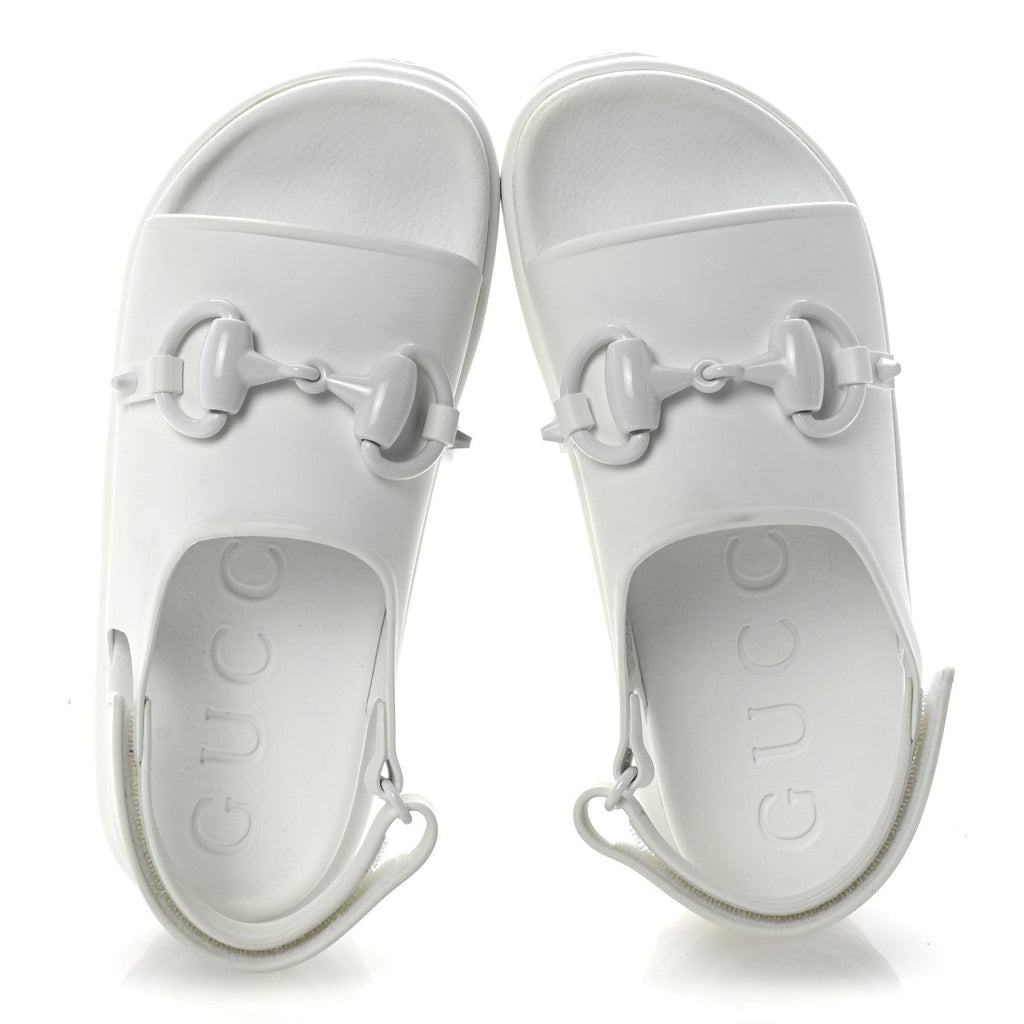 Soft Rubber Horsebit Touch Womens Strapped Sandals 37 Great White