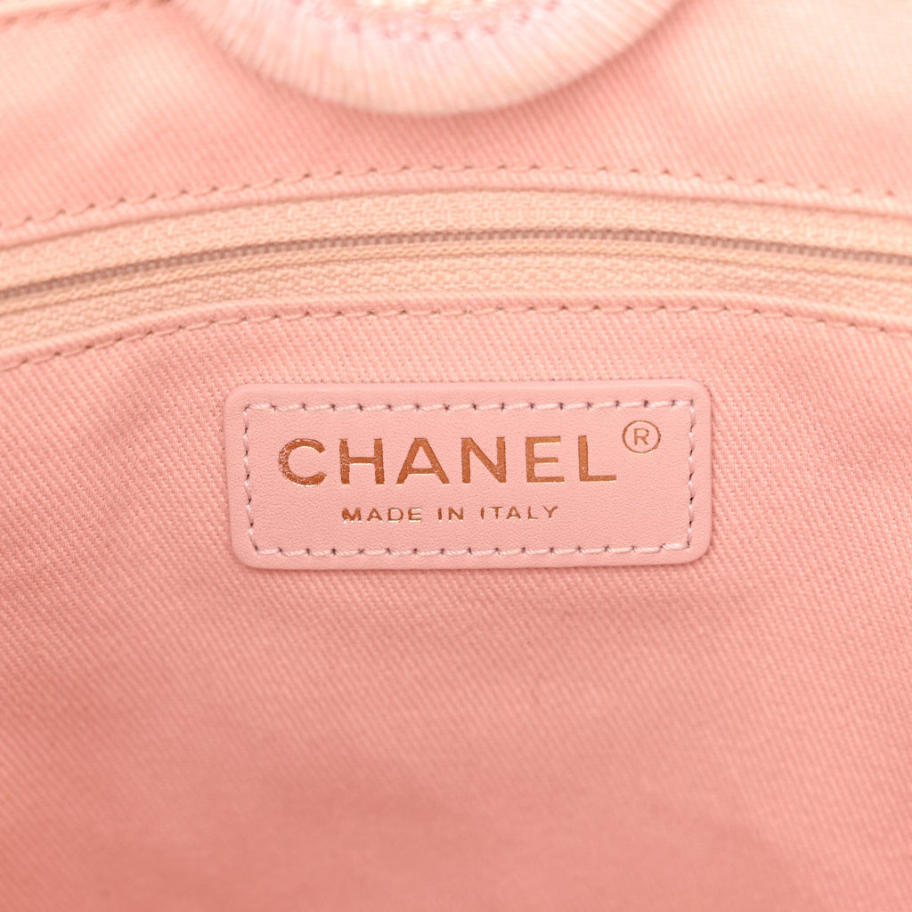 Mixed Fibers Calfskin Mini Deauville Tote Rose Pink