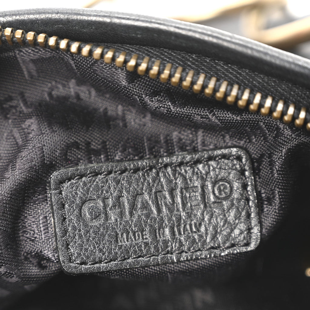 Lambskin Small Chain Hobo Black