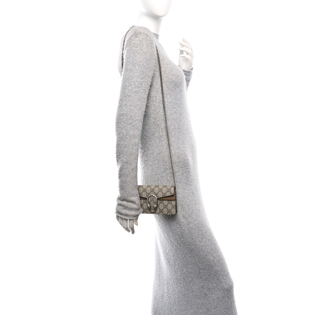 GG Supreme Monogram Super Mini Dionysus Shoulder Bag Taupe