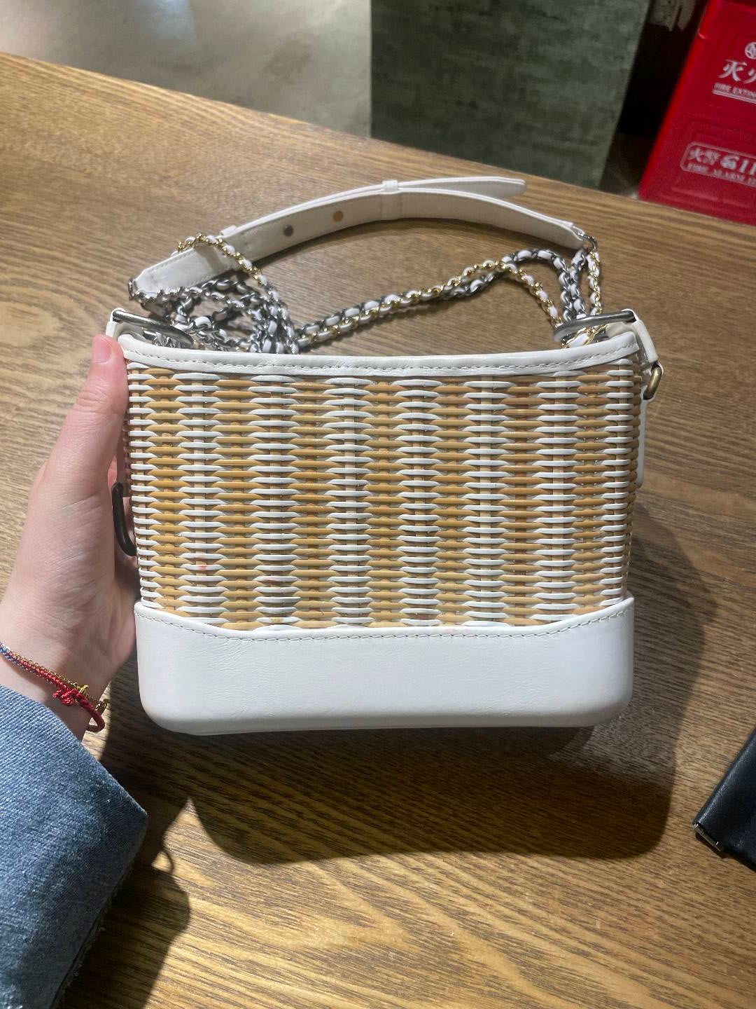 Chanel Gabrielle Rattan Calfskin Shoulder Bag