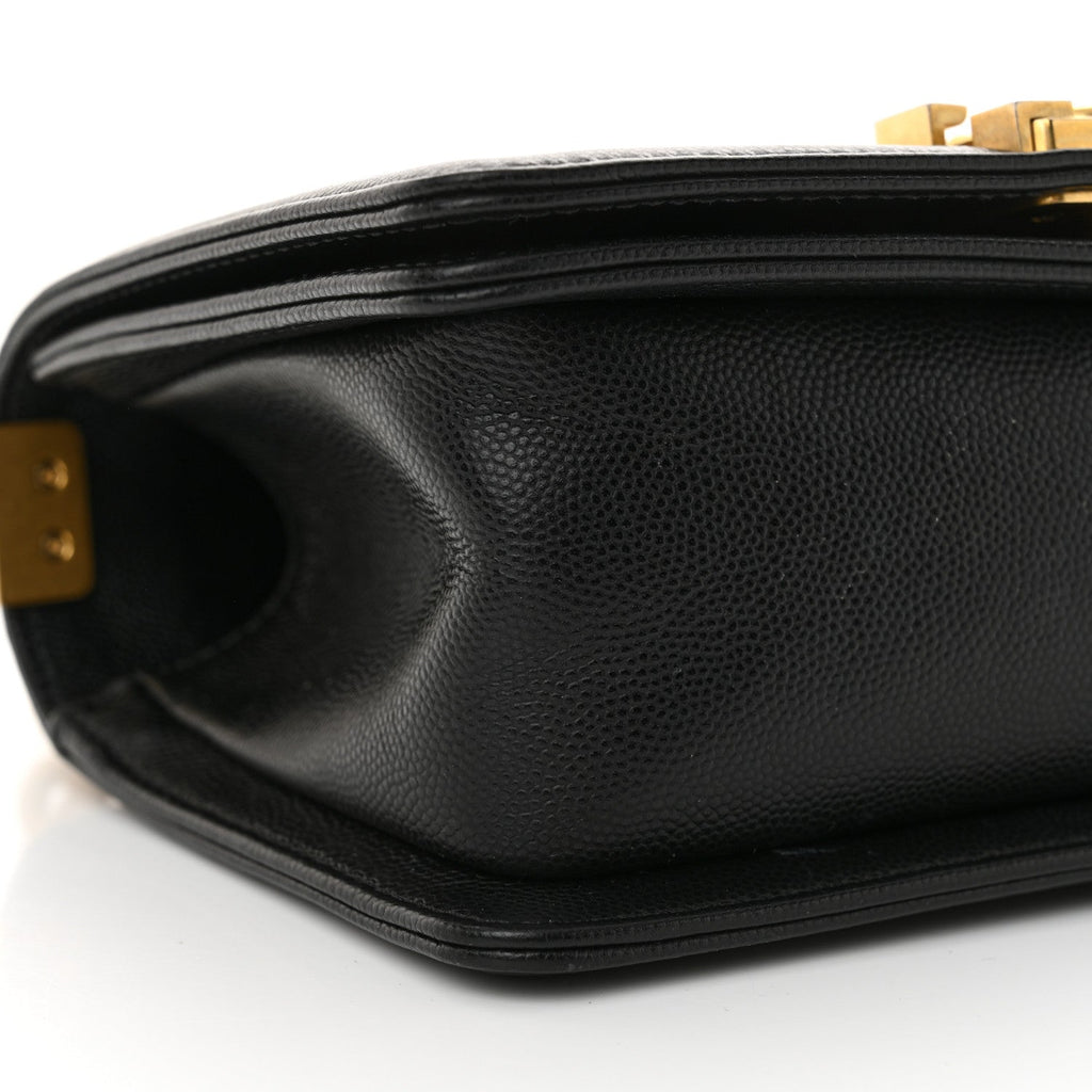 Caviar Quilted Small Boy Flap Black
