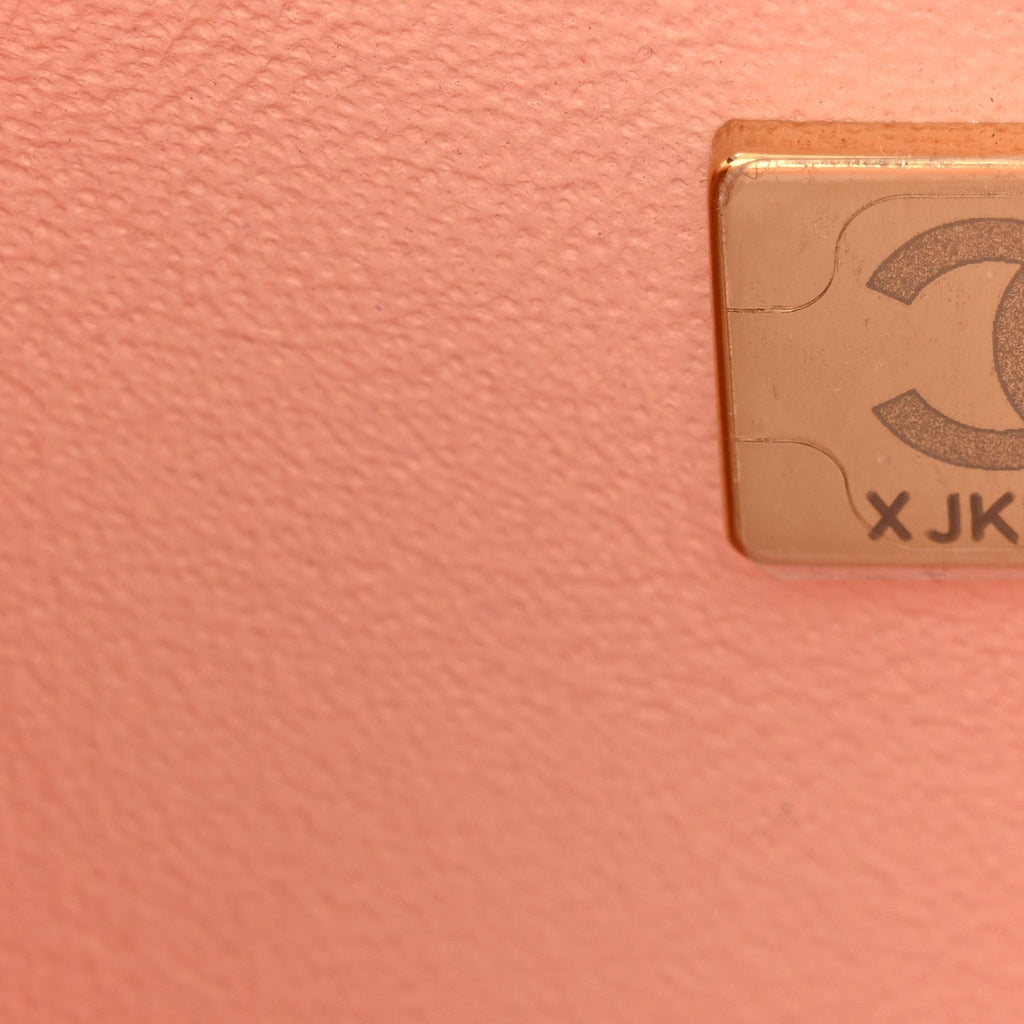 Lambskin Quilted Mini Rectangular Flap Light Pink