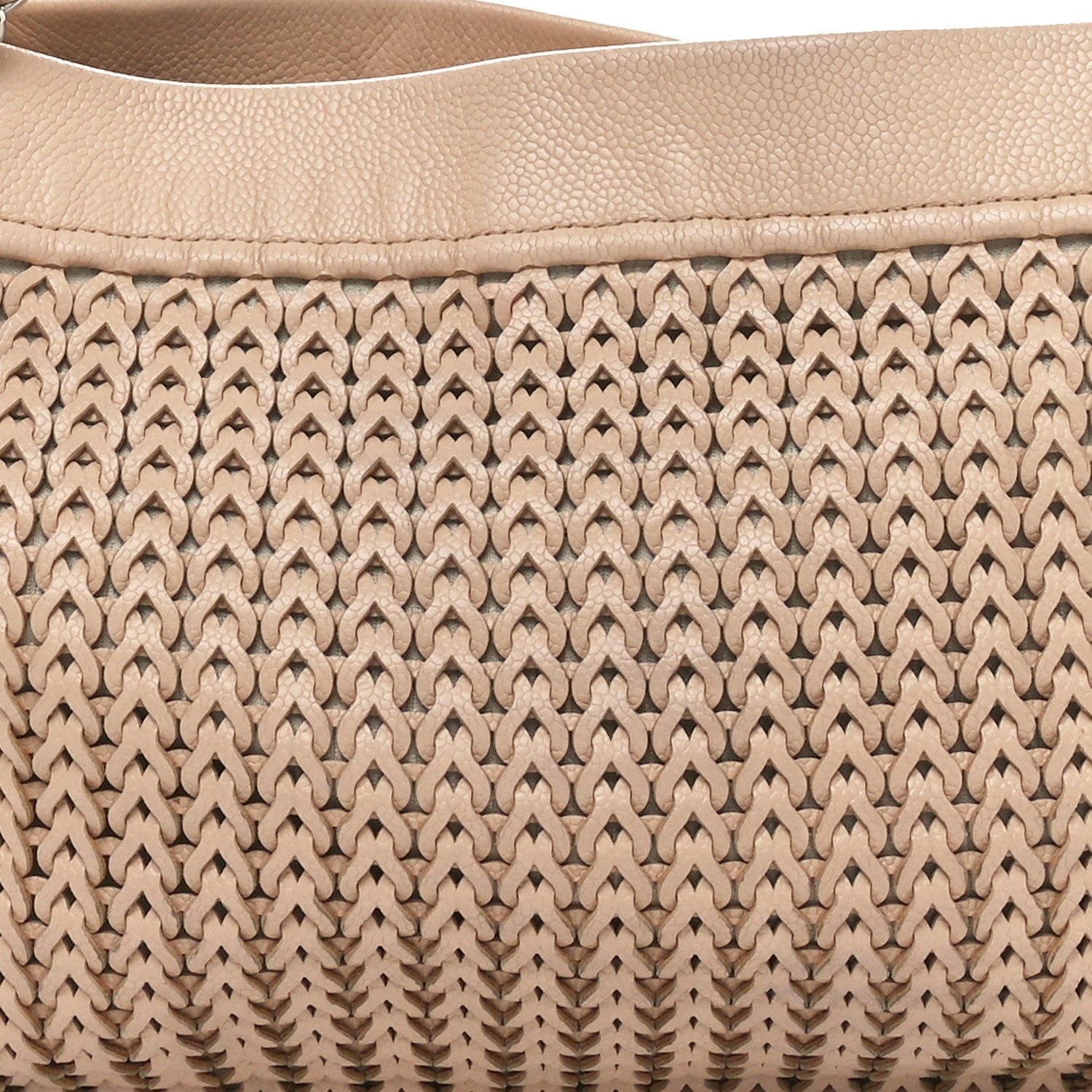 Caviar Braided Small CC Tote Beige