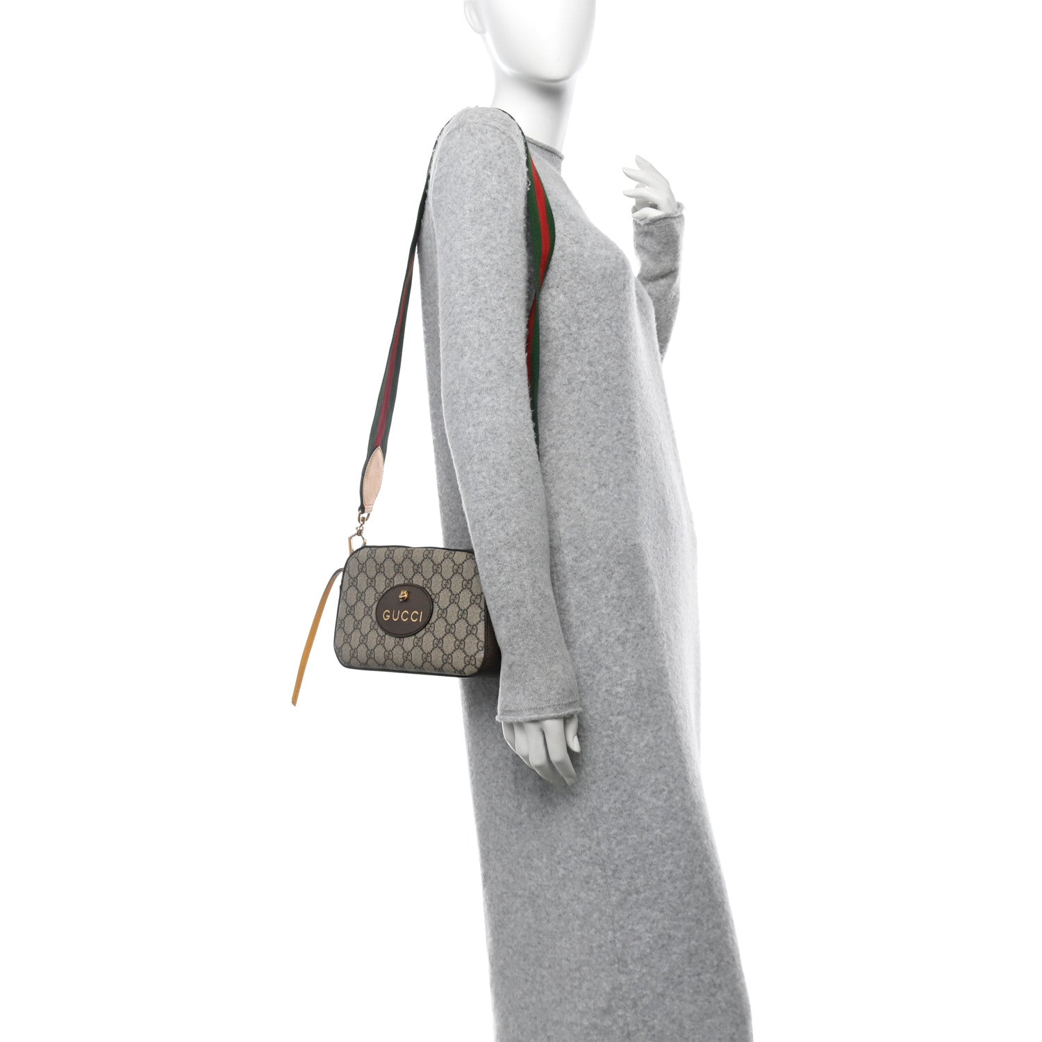 GG Supreme Monogram Web Neo Vintage Shoulder Bag Beige New Acero Crop