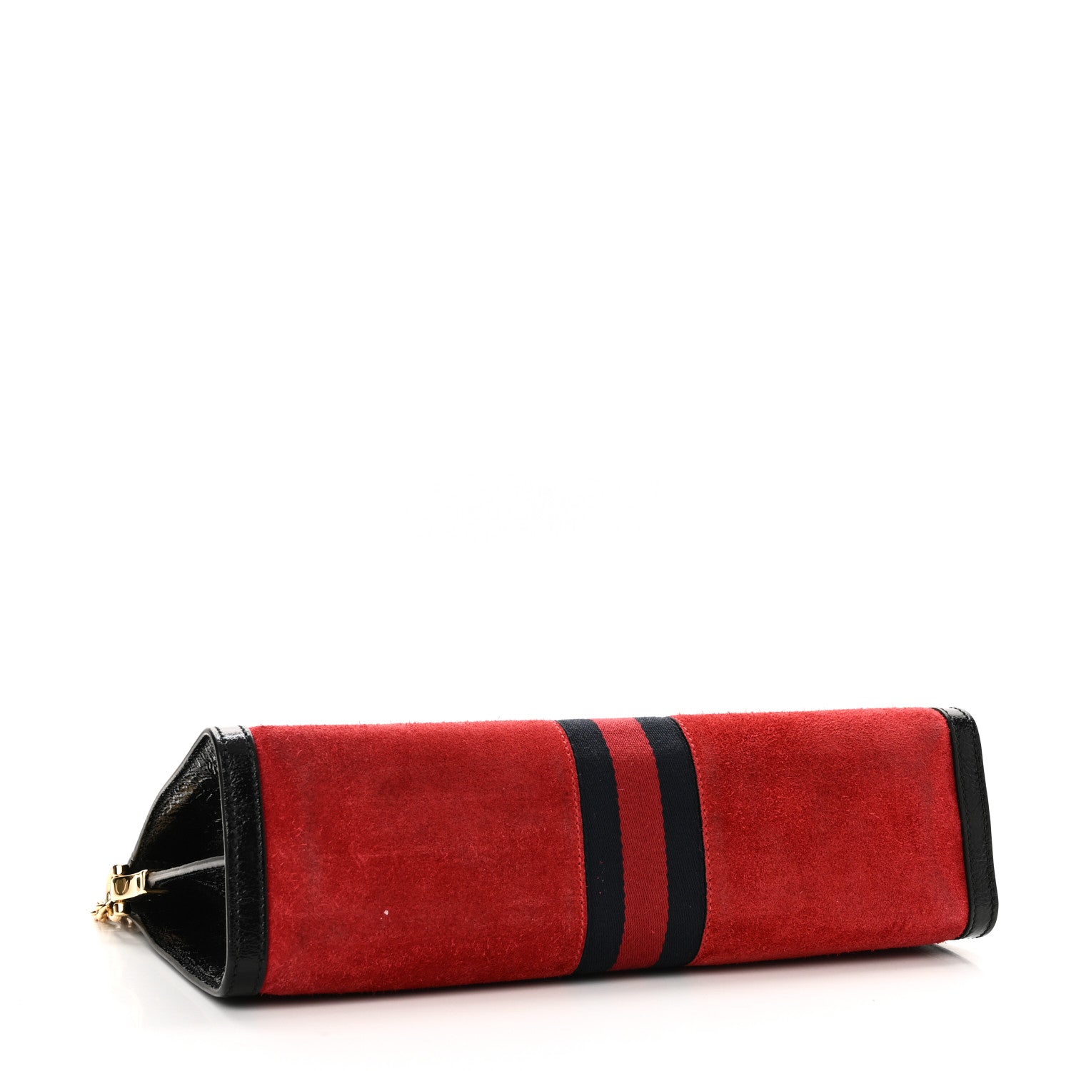 Suede Patent Web Medium Ophidia Chain Shoulder Bag Hibiscus Red Black