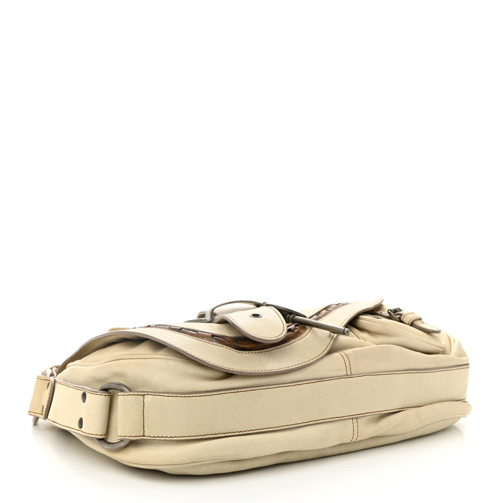 Calfskin Medium Gaucho Double Saddle Bag Ivory