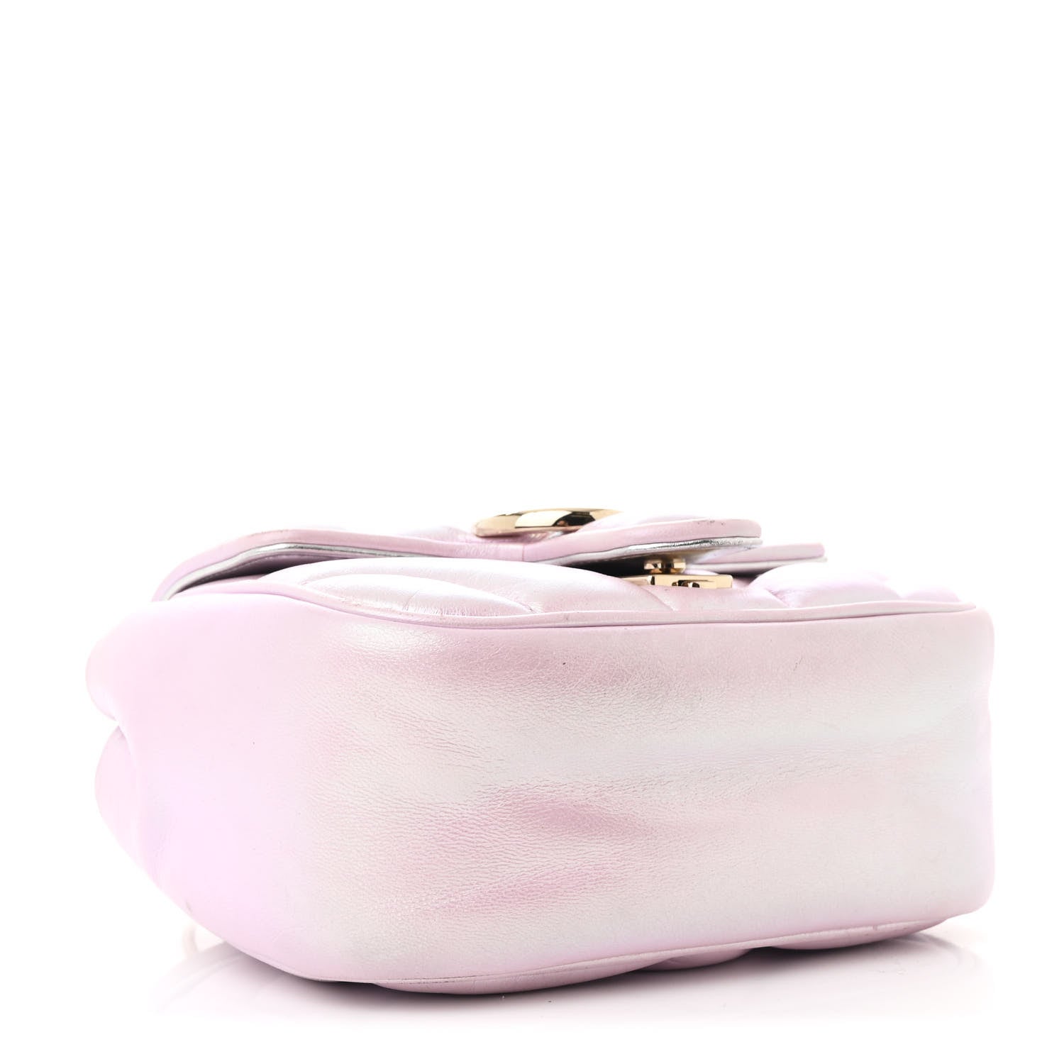 Iridescent Nappa Chevron Matelasse Mini GG Marmont Shoulder Bag Iridescent Escape Pink