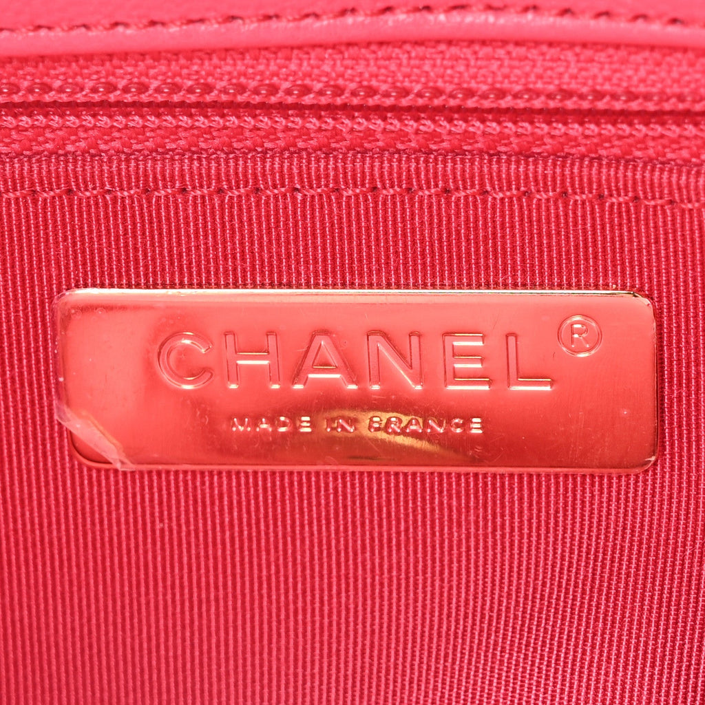 Lambskin Quilted Large Chanel 19 Flap Dark Pink