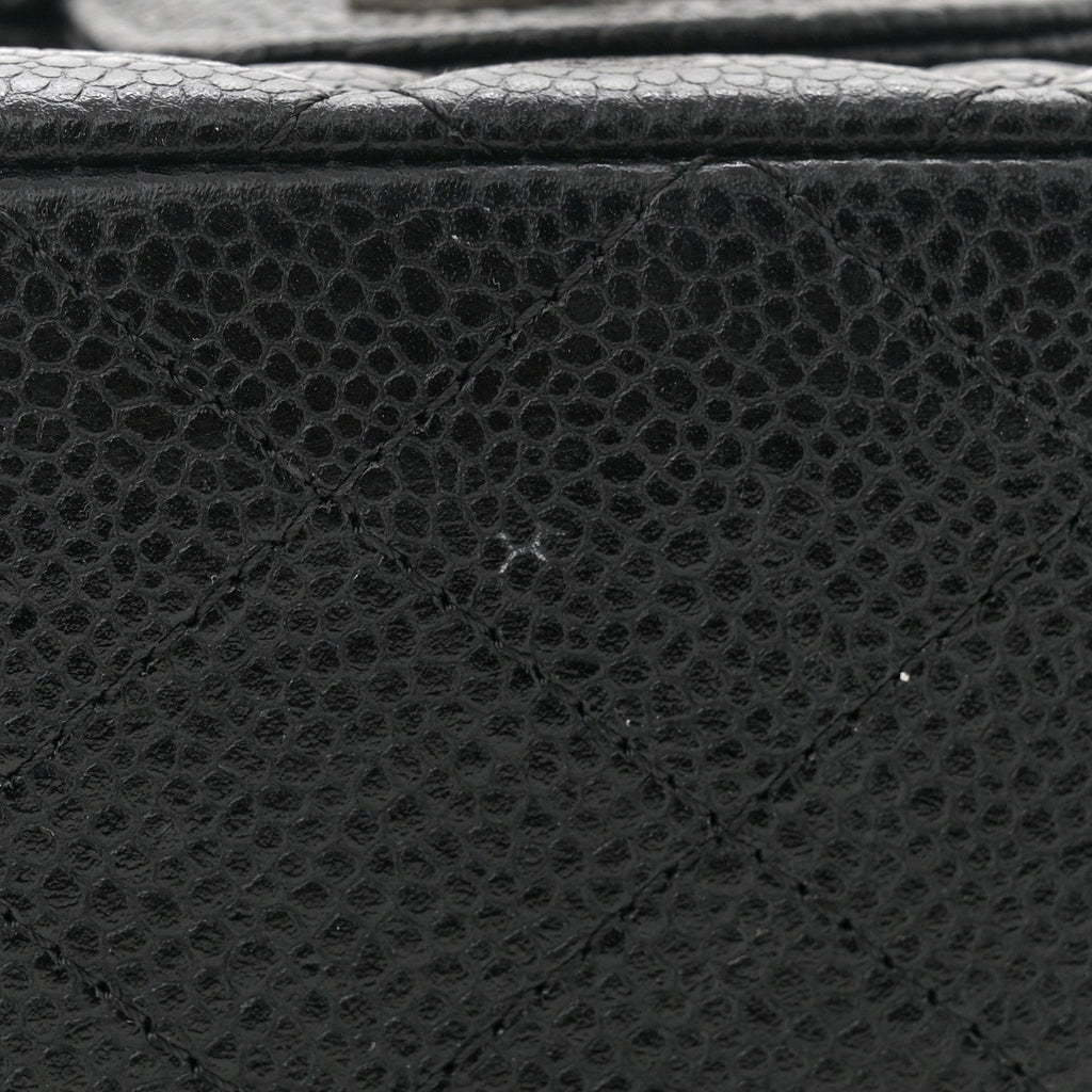 Caviar Quilted Medium Double Flap Black