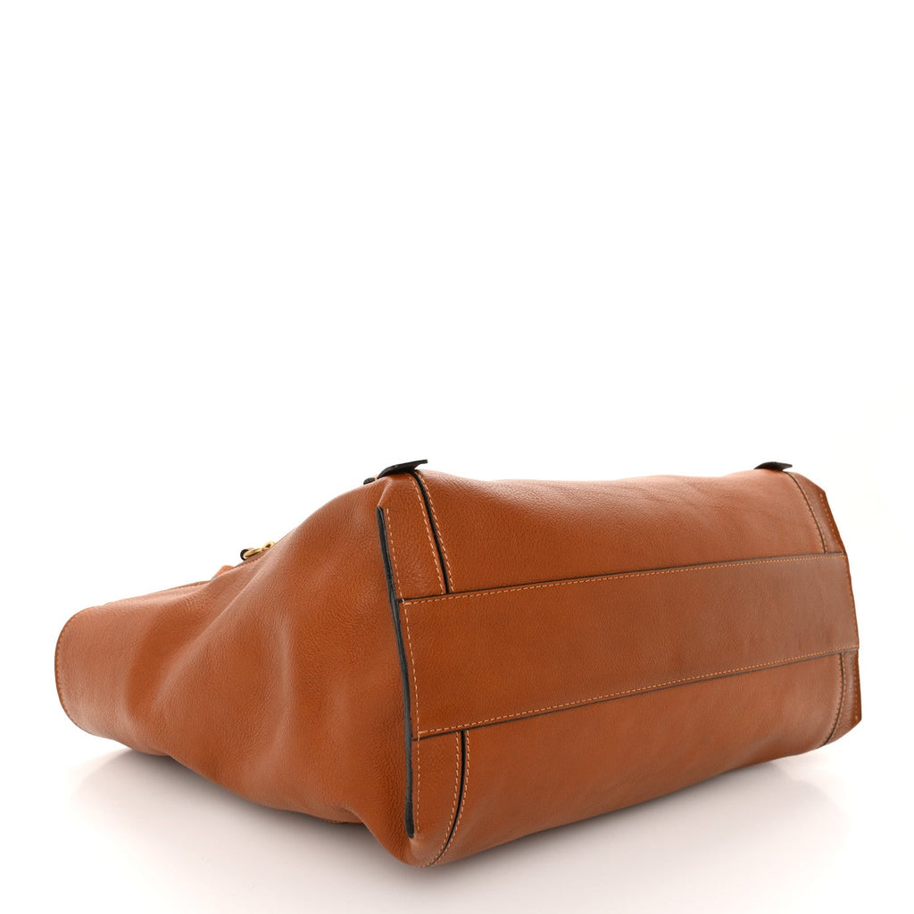 Smooth Calfskin Medium Milo Shopping Tote Caramel