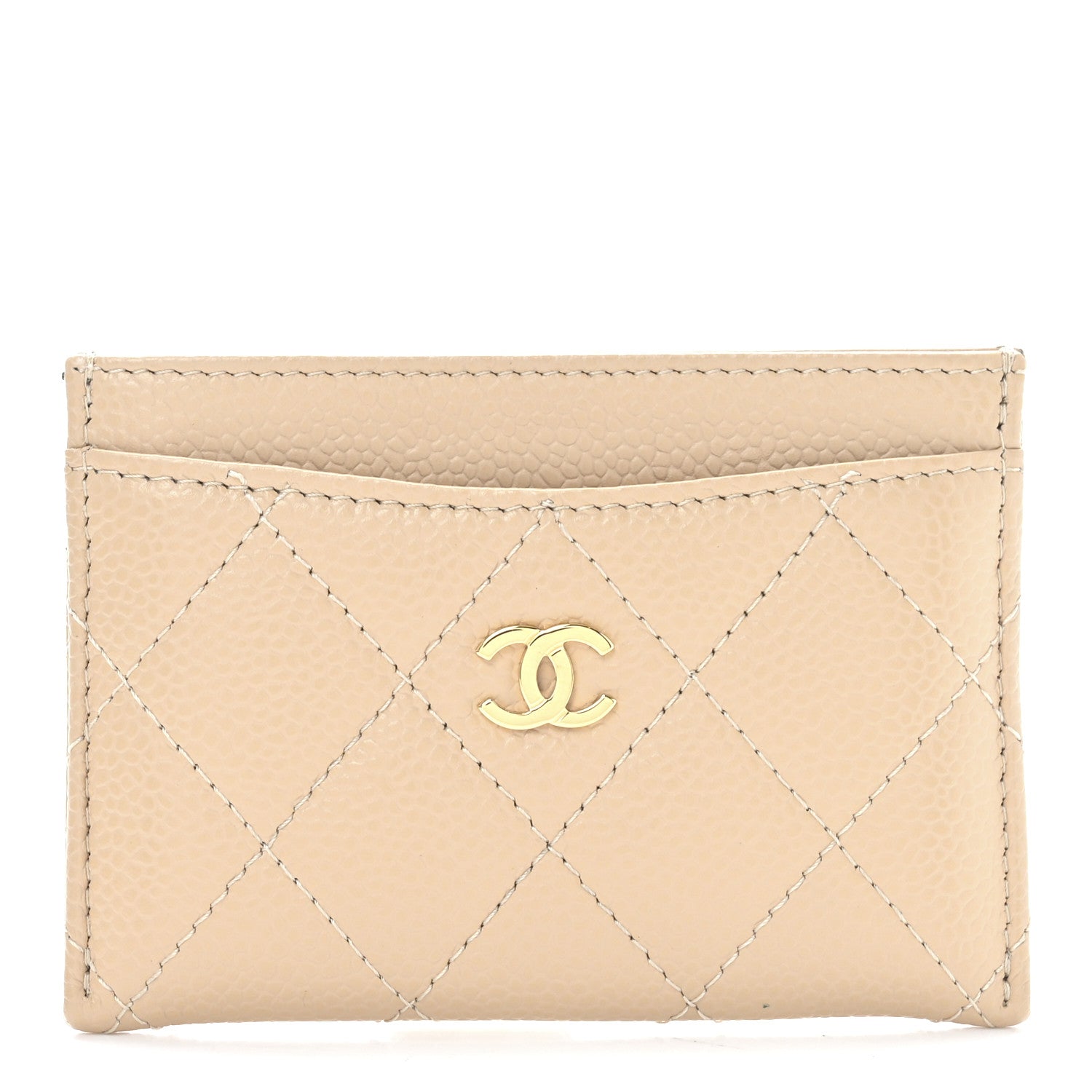 Caviar Quilted  Holder Beige