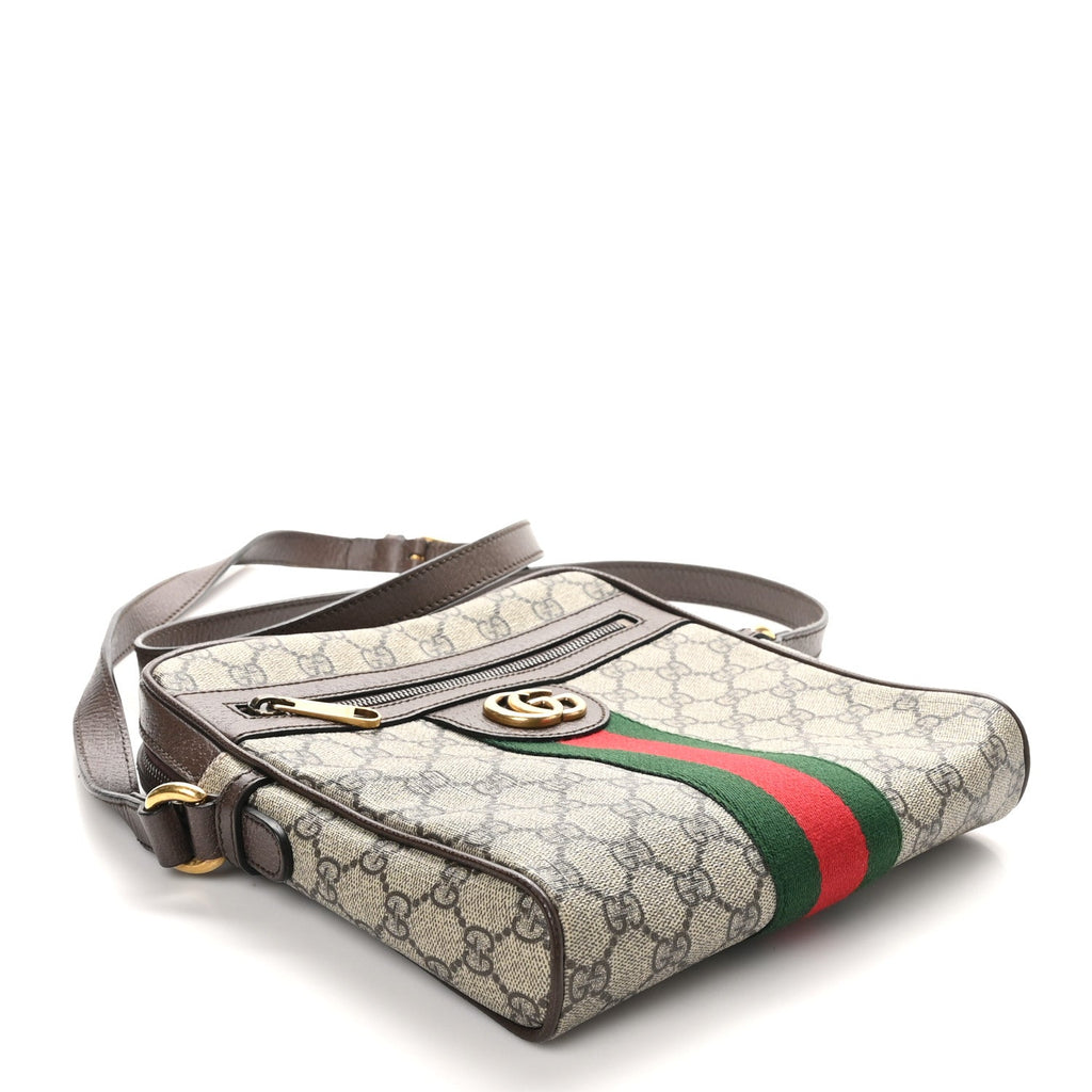 GG Supreme Monogram Web Small Ophidia Messenger Bag Brown