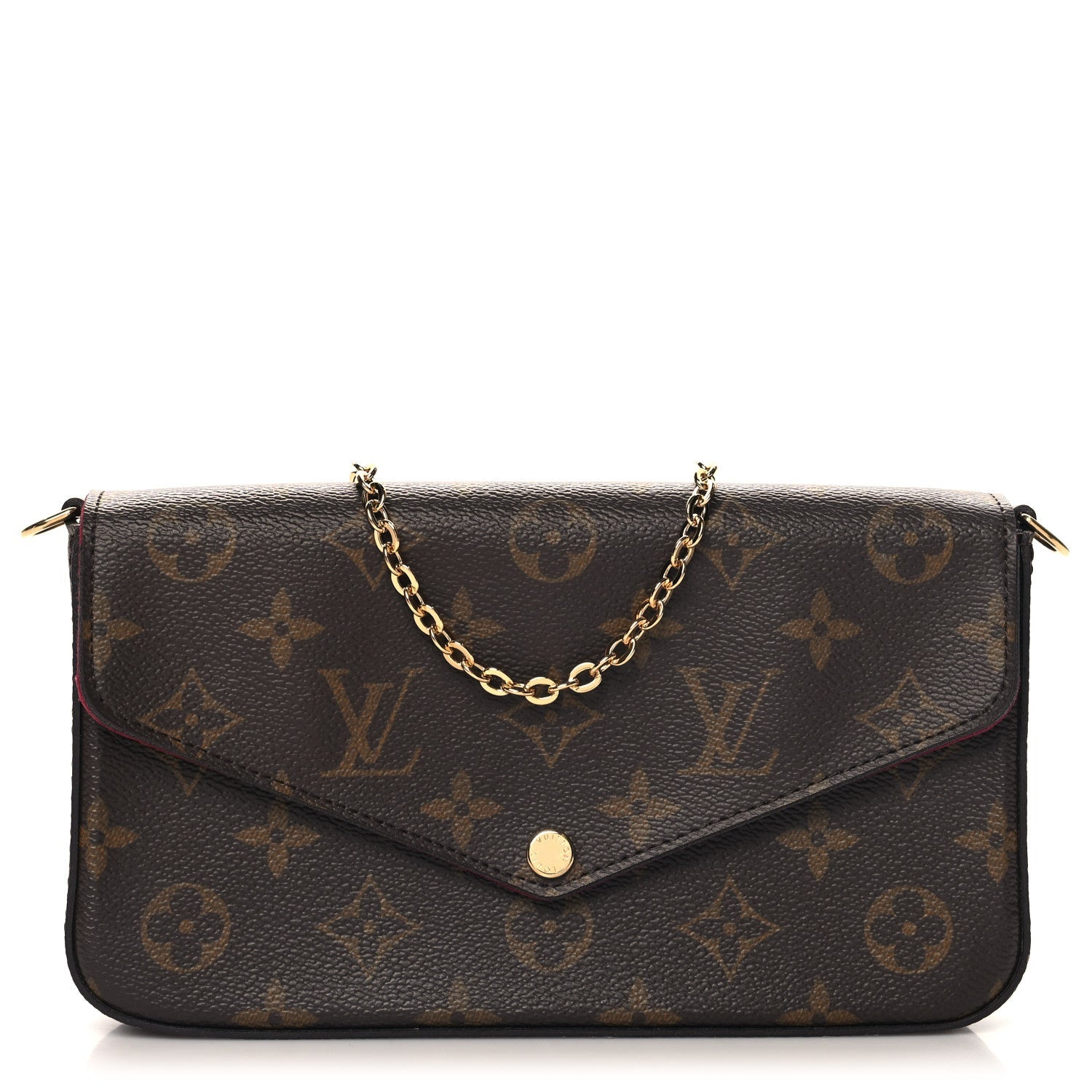 Monogram Pochette Felicie Chain Wallet Fuchsia