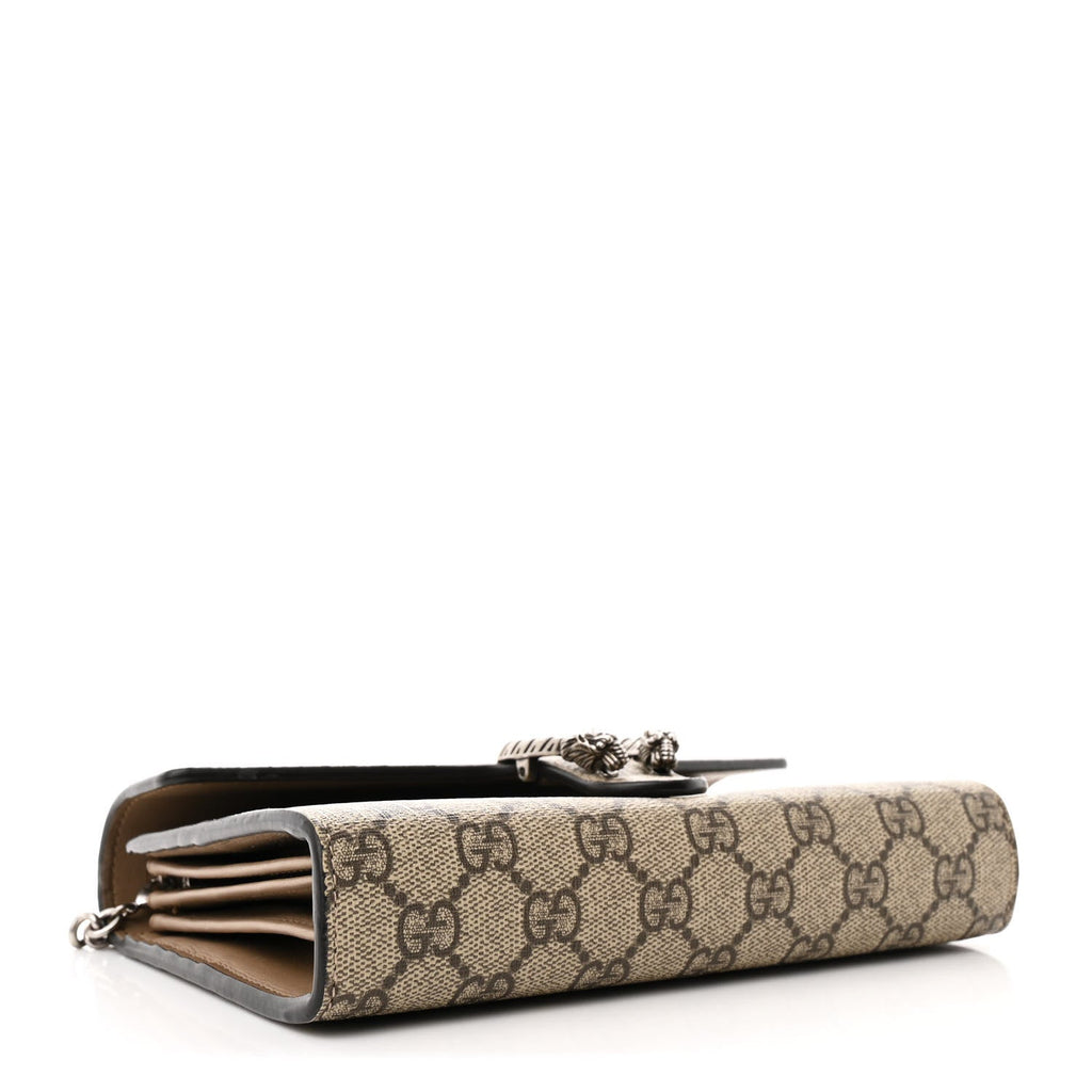 GG Supreme Monogram Mini Dionysus Chain Wallet Beige Taupe