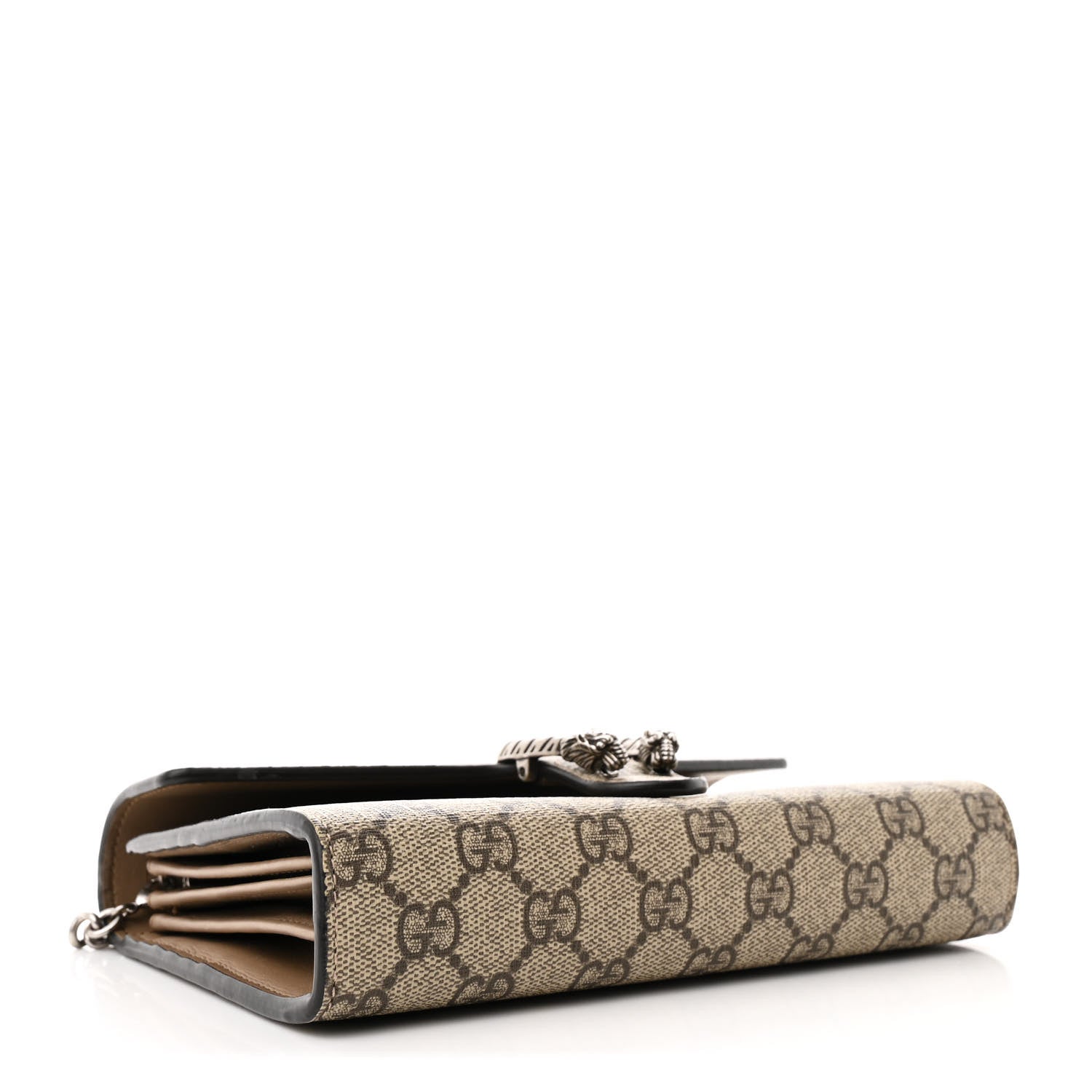 GG Supreme Monogram Mini Dionysus Chain Wallet Beige Taupe